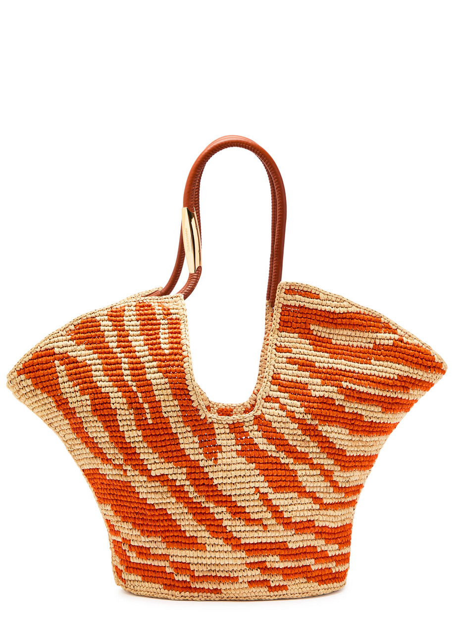 Zimmermann Goldentime Zebra Raffia Tote - 1