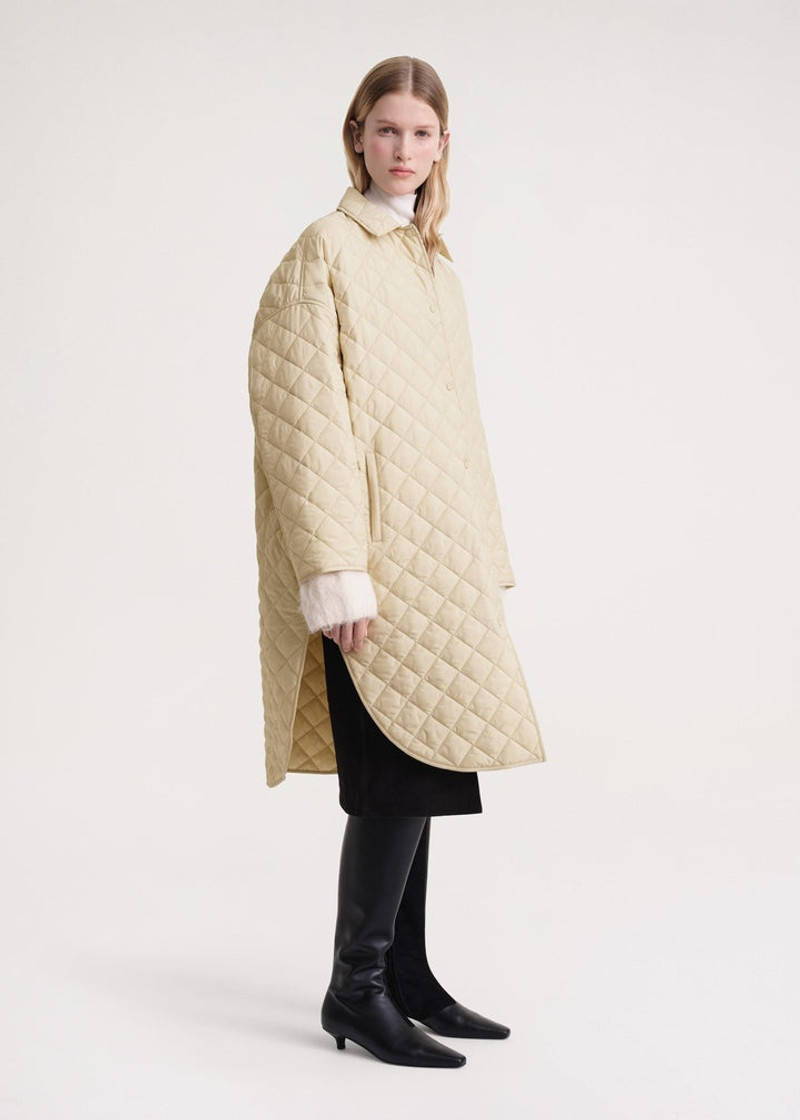 Quilted cocoon coat stone 3