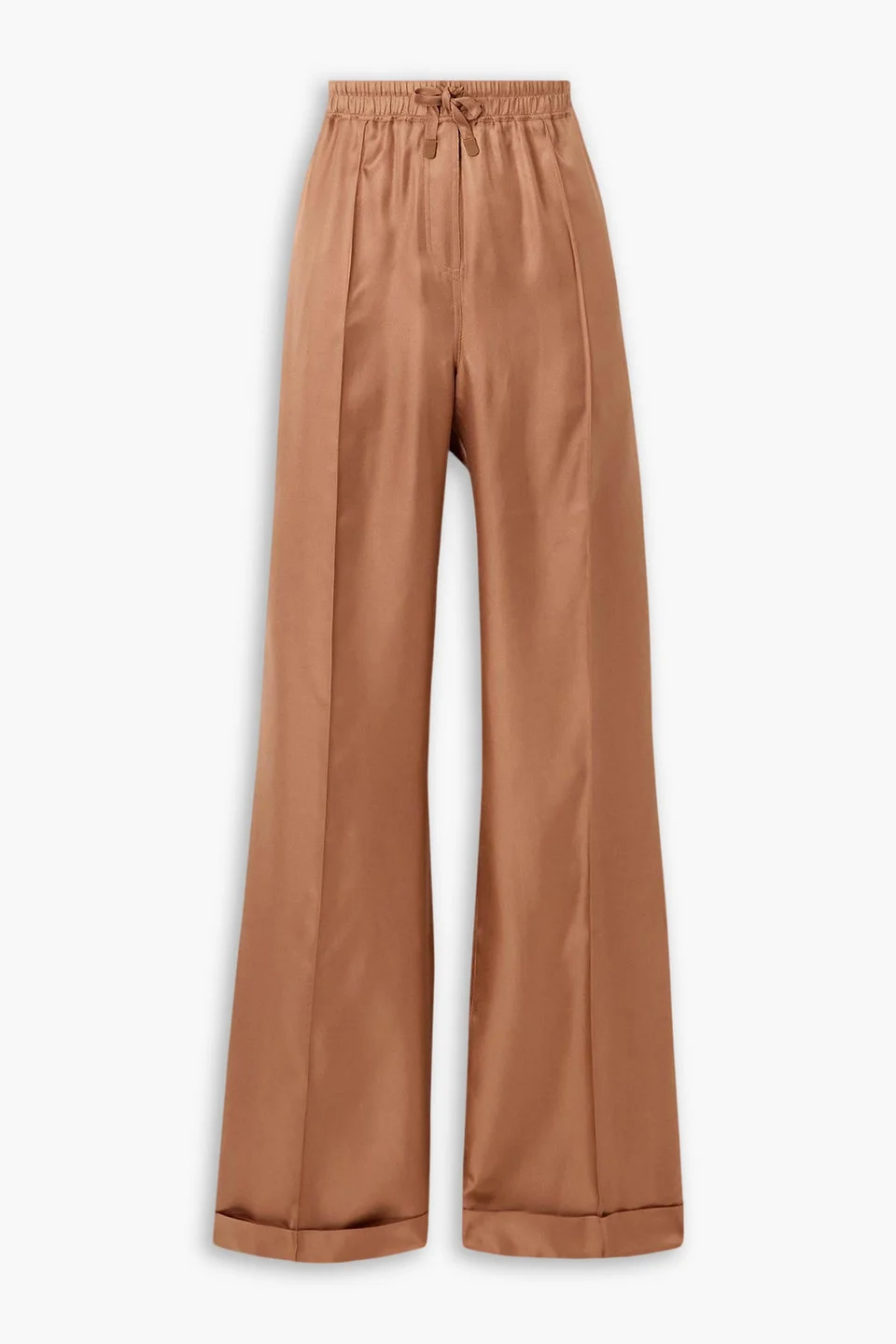 Silk-twill wide-leg pants - 1