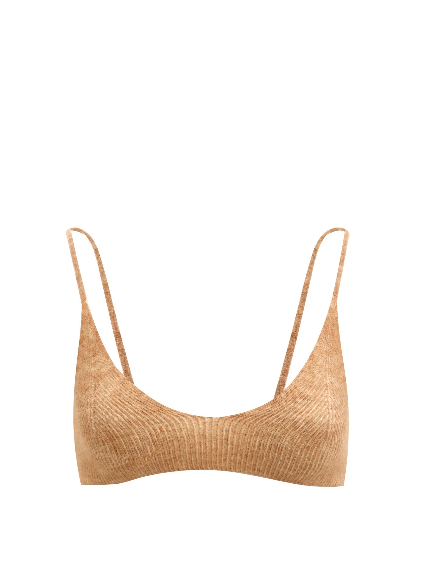 Valensole V-neck rib-knitted bra top - 1