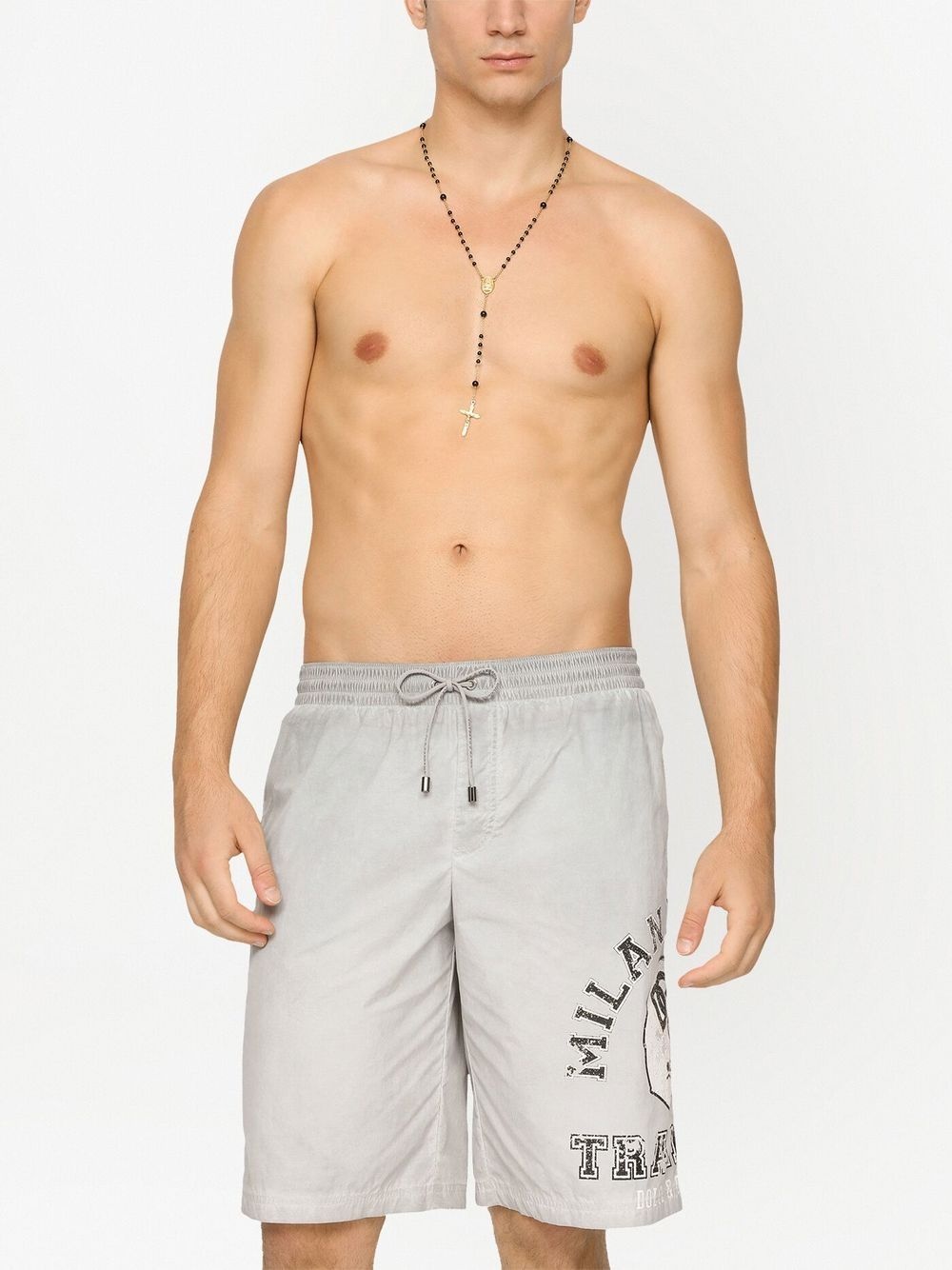 graphic-print knee-length swim shorts - 3