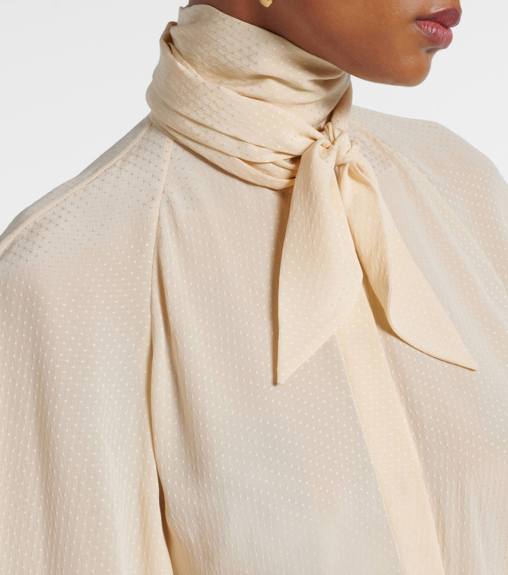 Valmy tie-neck silk blouse - 4