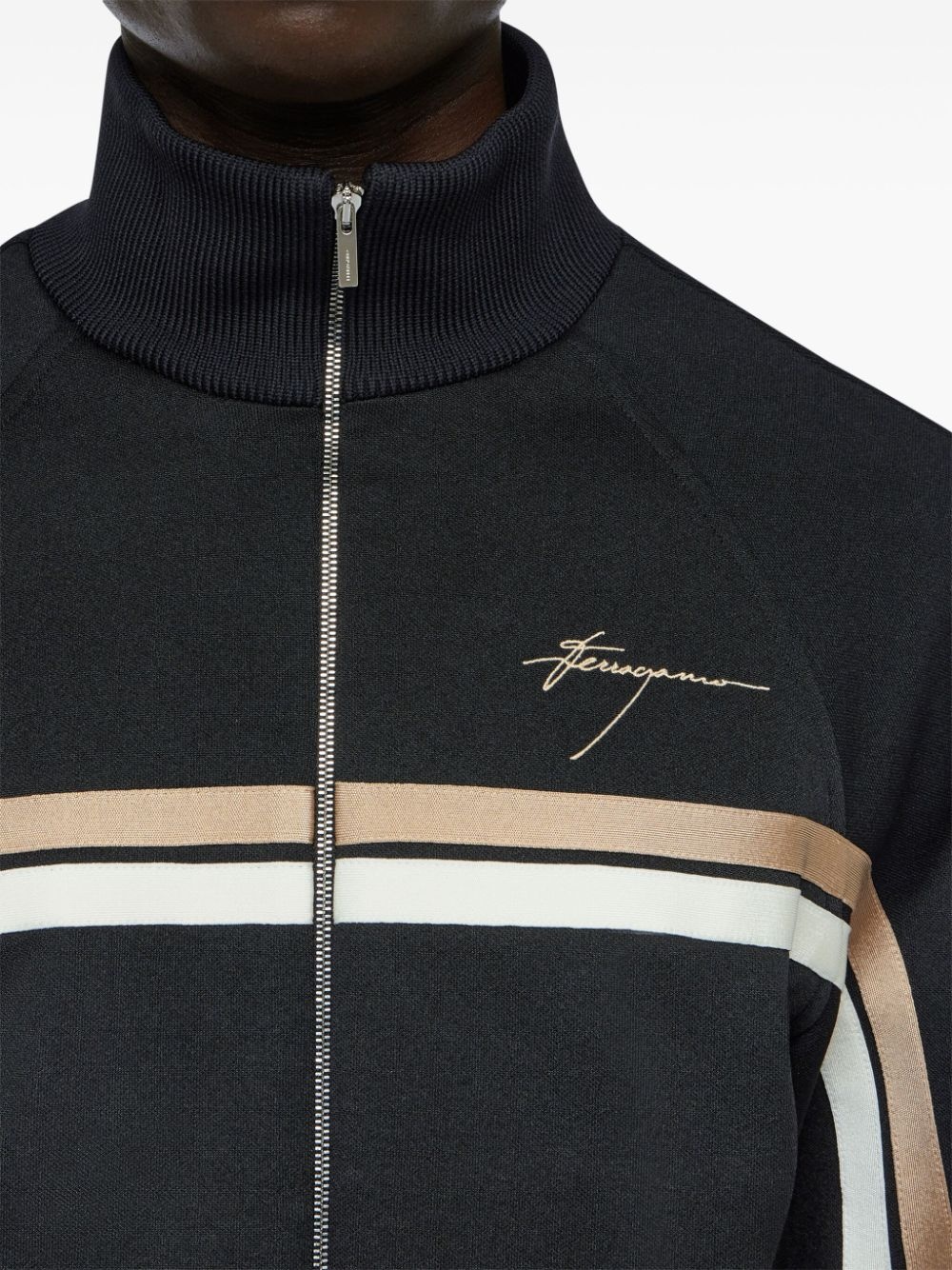 logo-engraved  zip-up jacket - 5