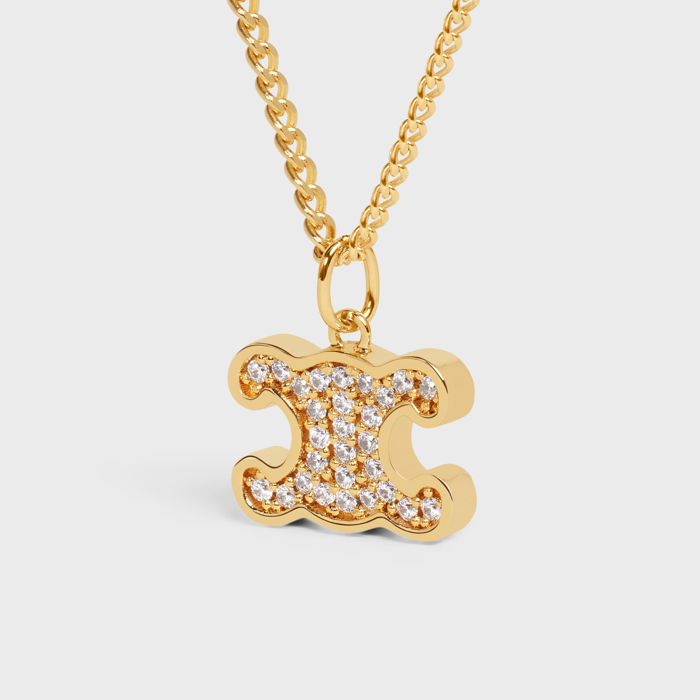 Triomphe Rhinestone Necklace in Brass with Gold Finish and Crystals - 2