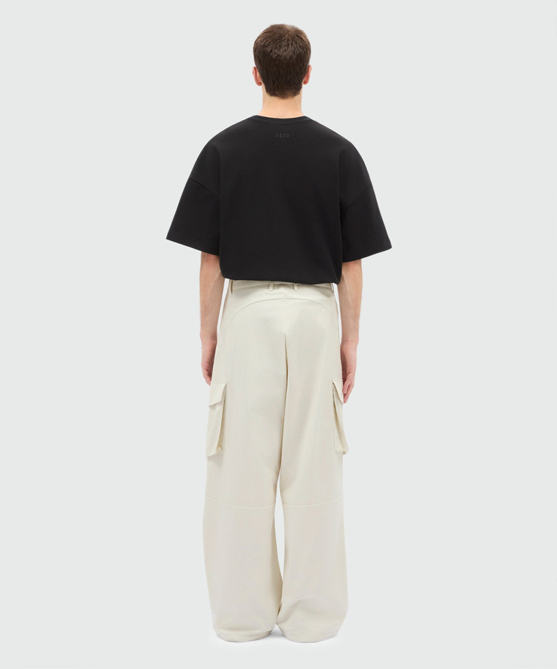 Ice grey cotton gabardine trousers with patch pocket detail on the leg 3