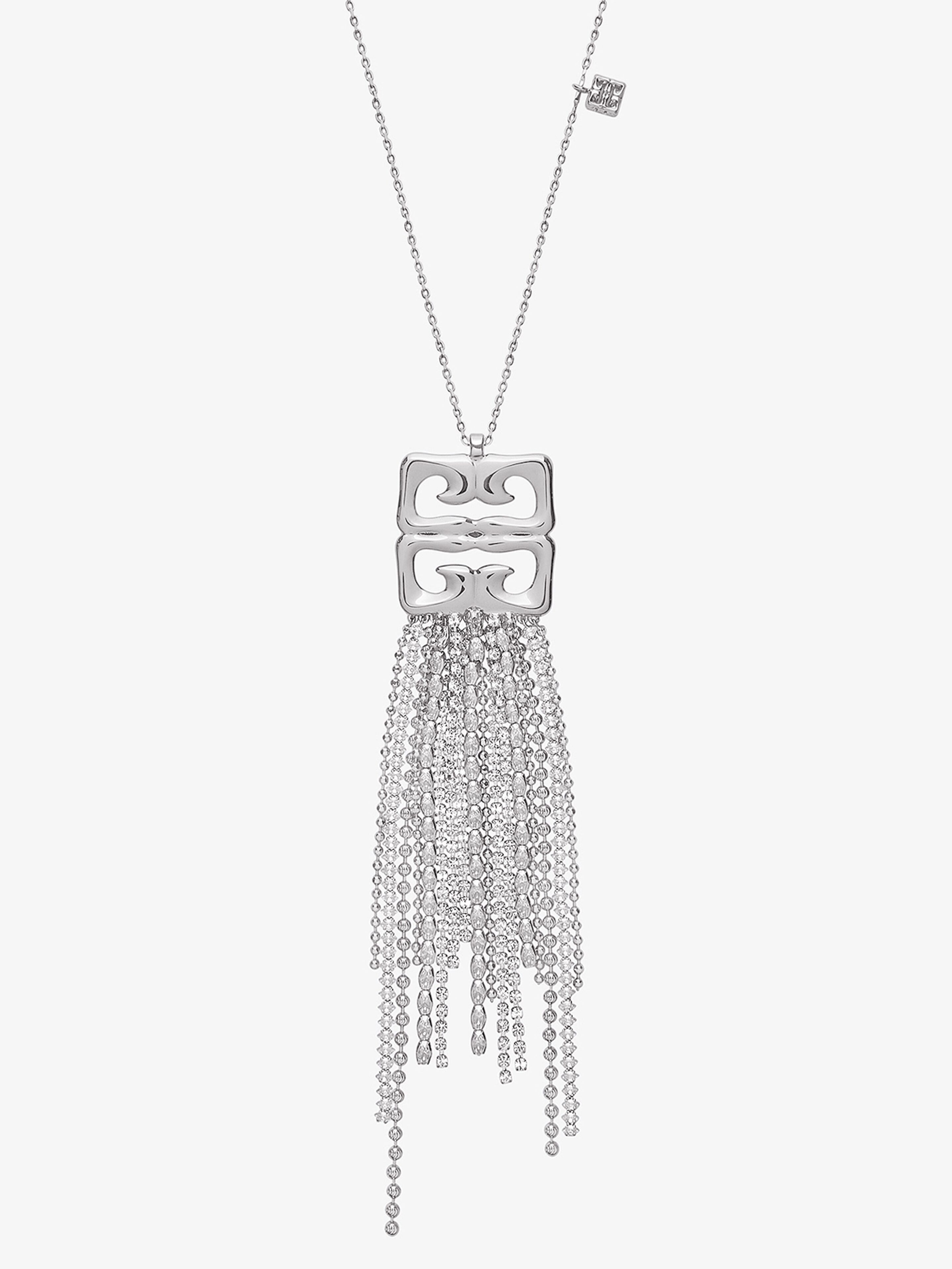 4G LIQUID NECKLACE IN METAL WITH CRYSTALS FRINGES - 3