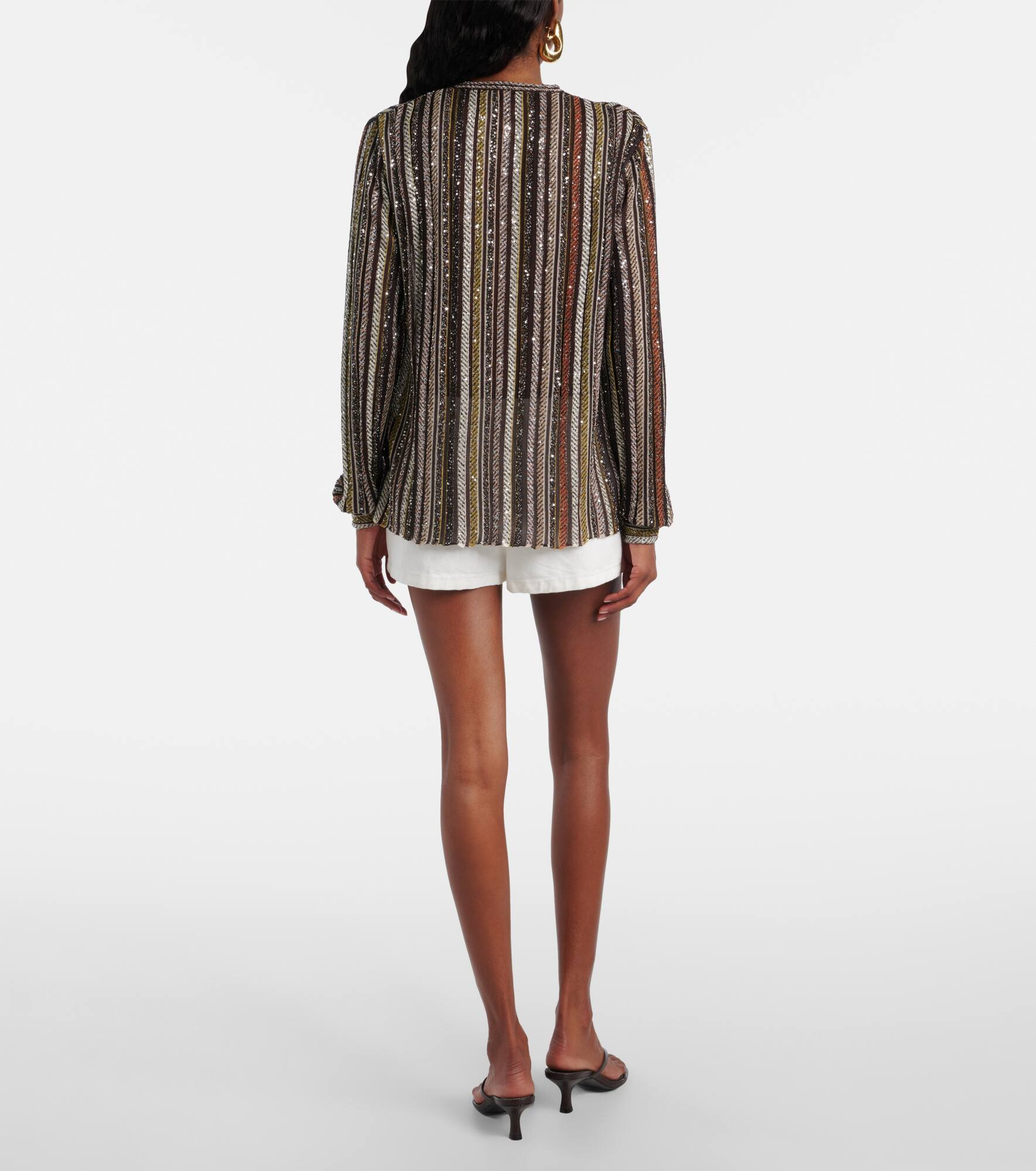 Striped lamé Henley shirt - 3