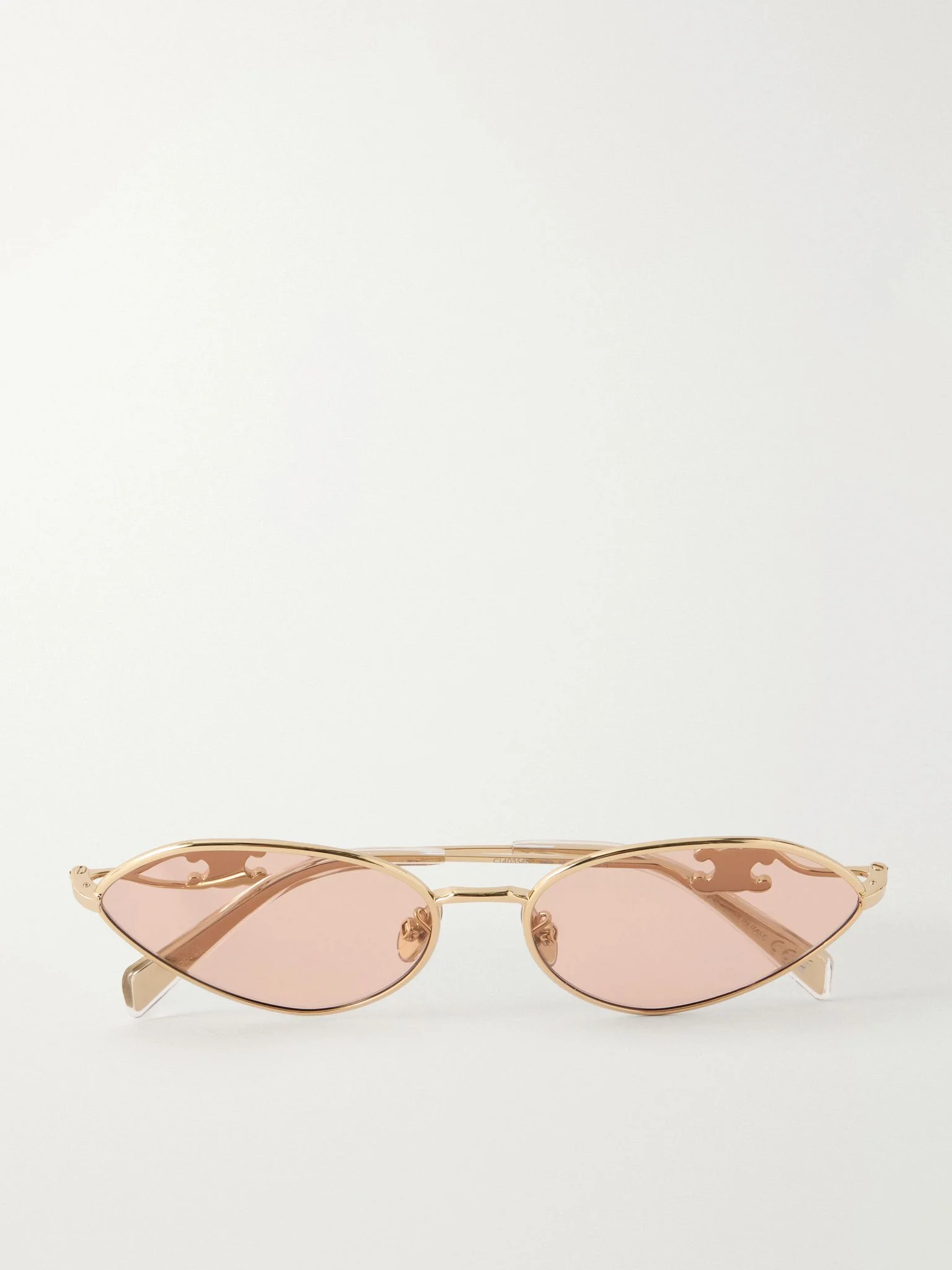 Wire 01 oval-frame gold-tone sunglasses Gold - 1