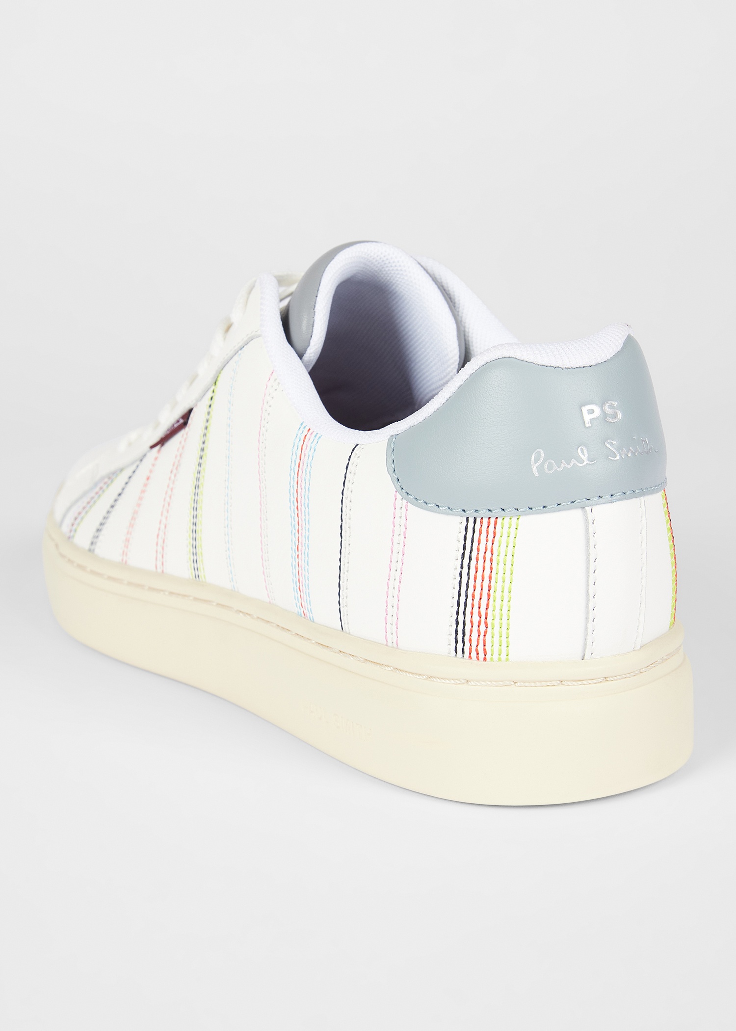 White 'Embroidered Stripe' Leather 'Rex' Trainers - 3