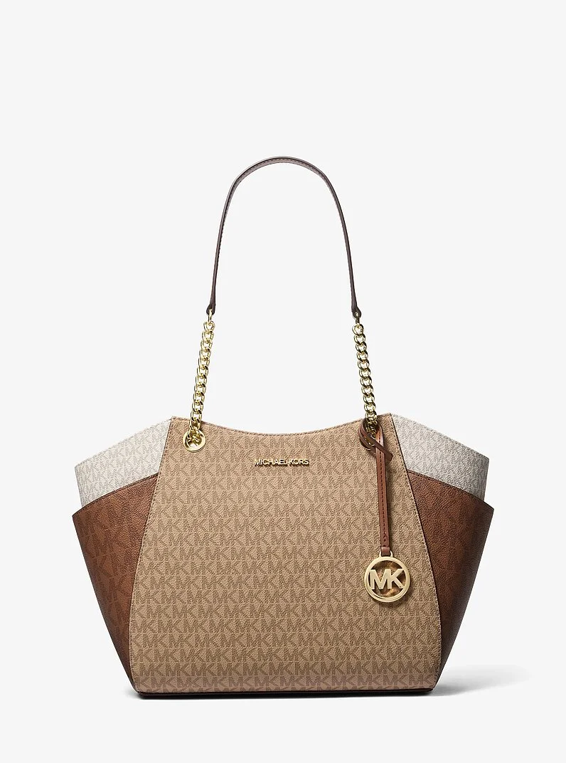 Jet Set Large Color-Block Signature Logo Tote Bag - 1