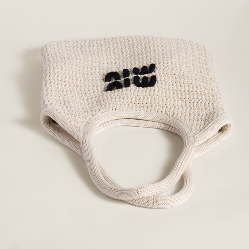 Miu Miu IVY raffia-effect woven tote bag outlook