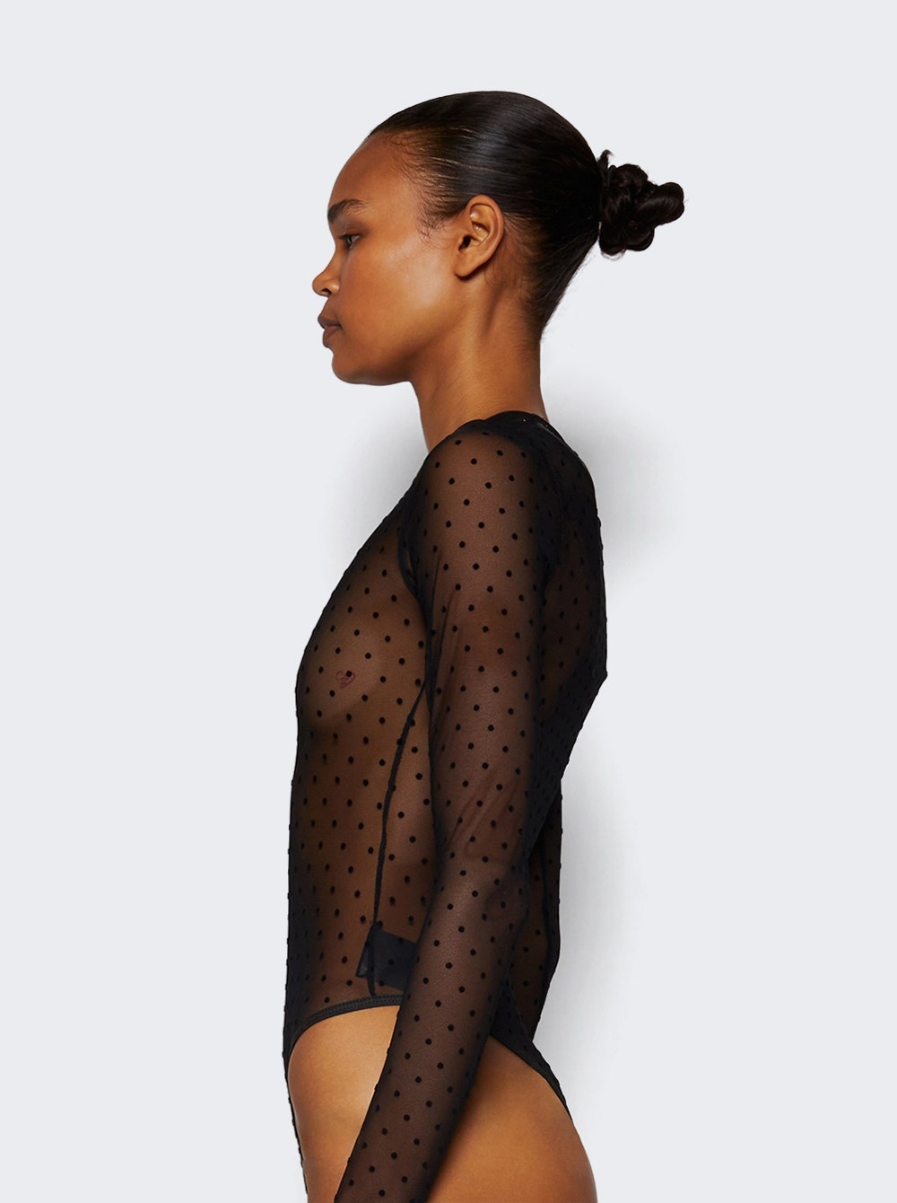 Polka Dot Bodysuit Black - 4