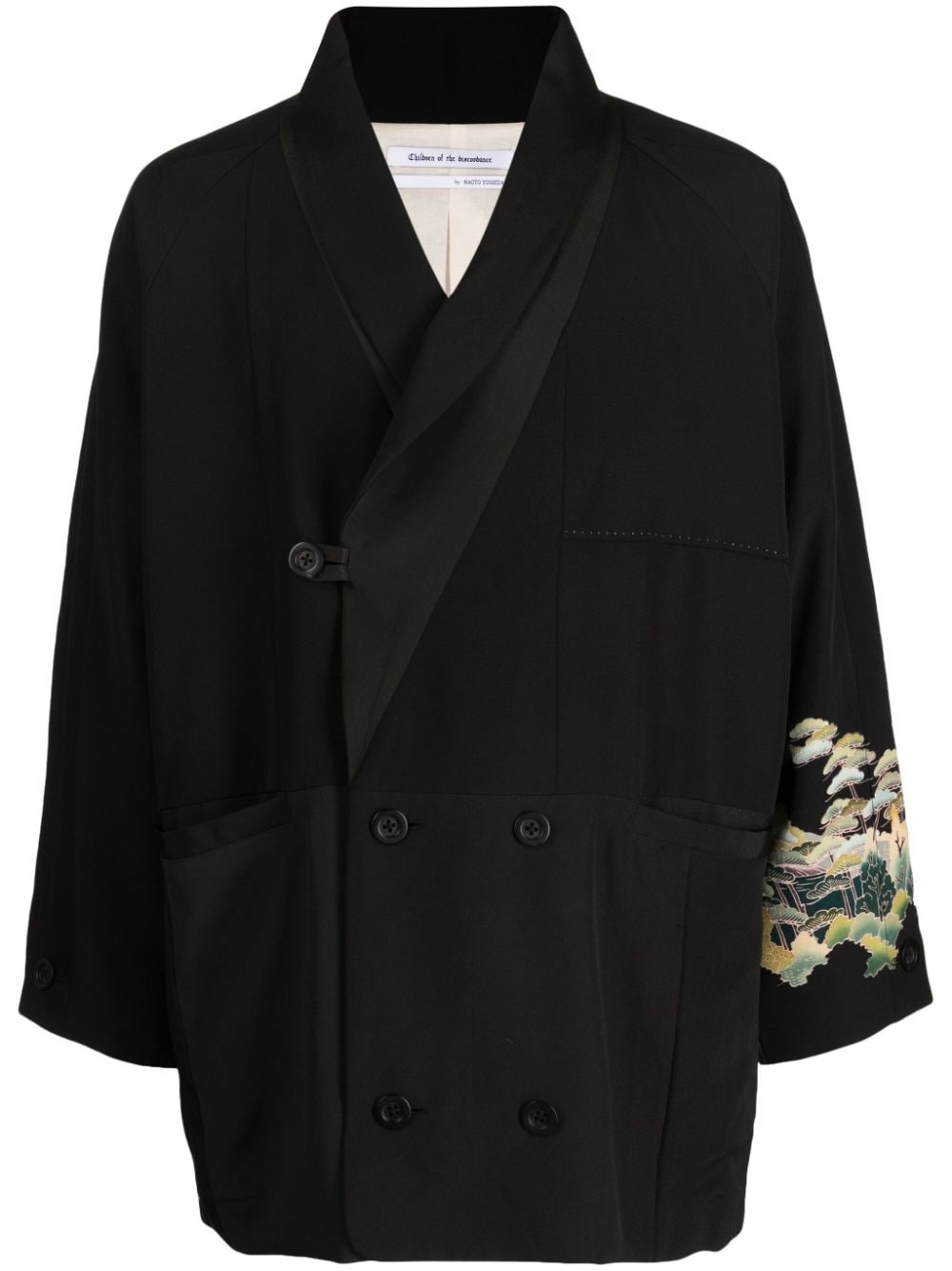 floral-embroidered kimono jacket - 1