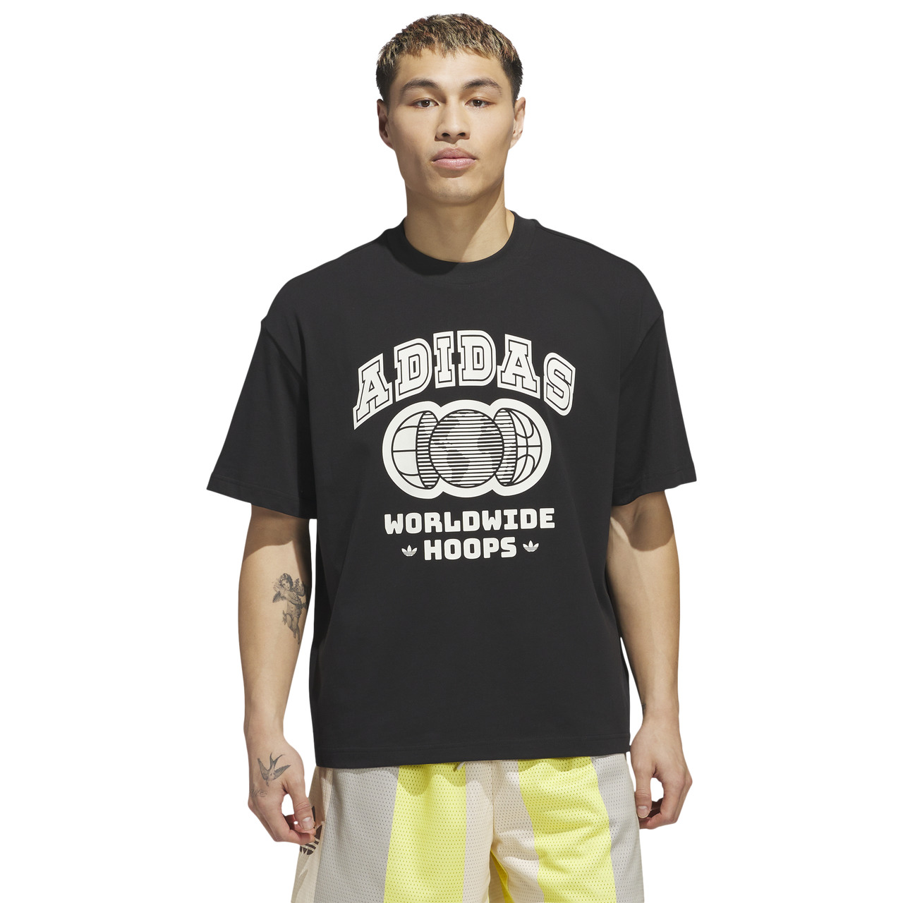 adidas Mens adidas Worldwide Hoops Logo Graphic Basketball T-Shirt - 1