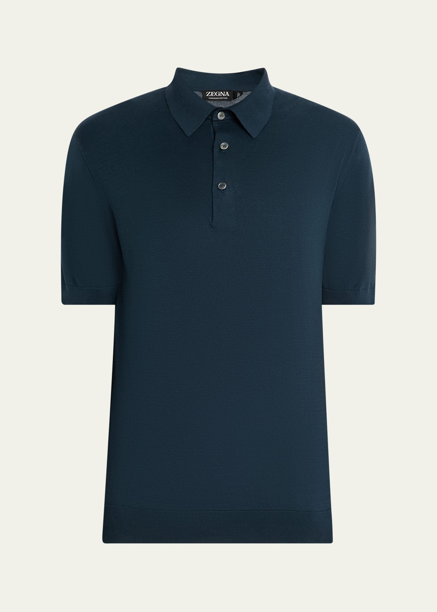 Men's Premium Cotton Knit Short-Sleeve Polo Sweater - 1