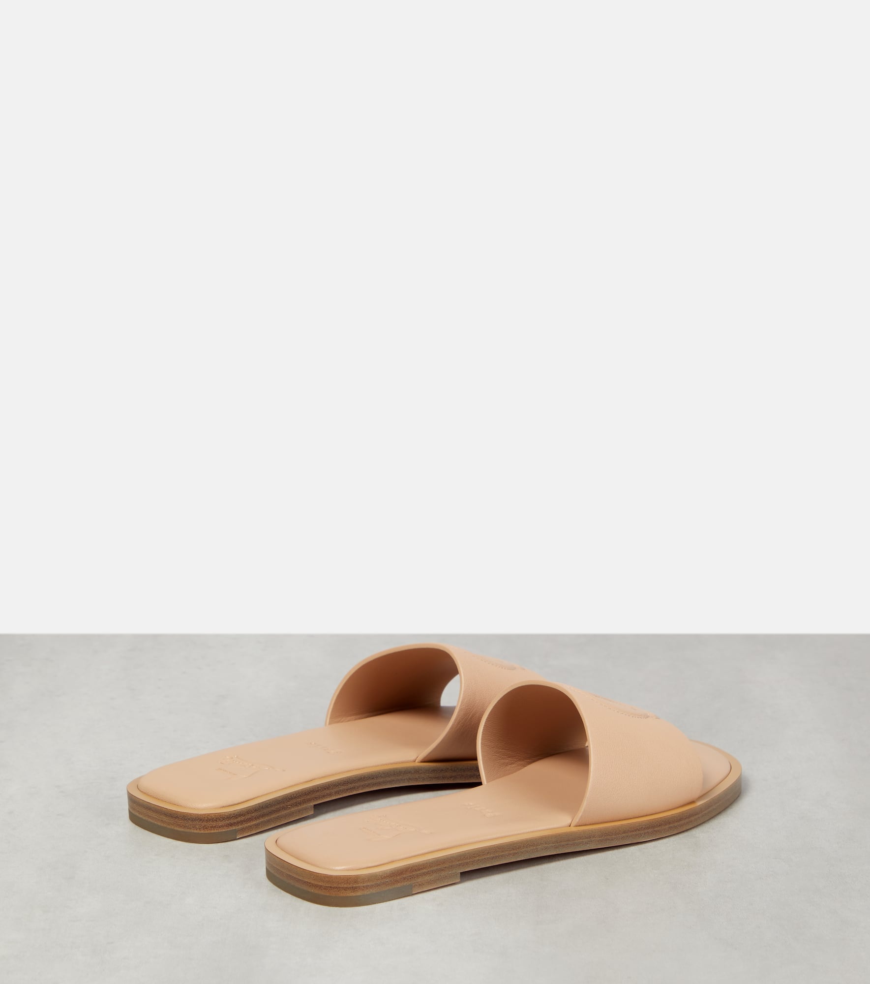 CL embossed leather slides - 3
