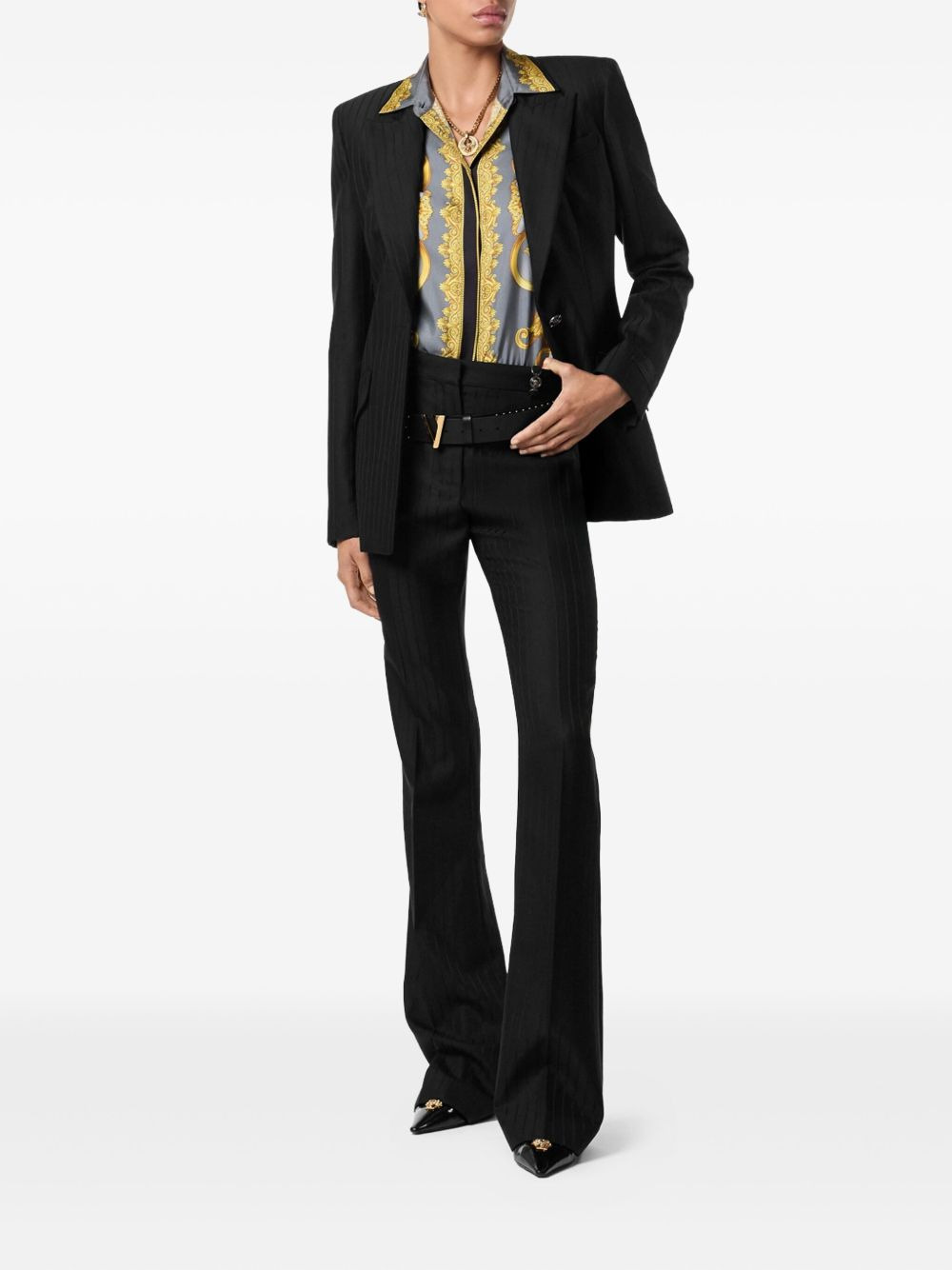 pinstripe single-breasted blazer - 2