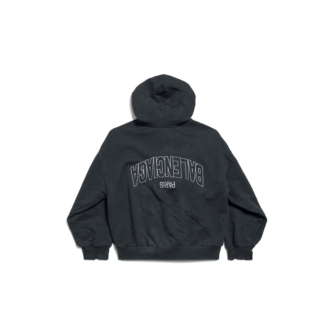 Flipped Uni Zip-up Hoodie Regular Fit in Black Faded/anthracite - 7