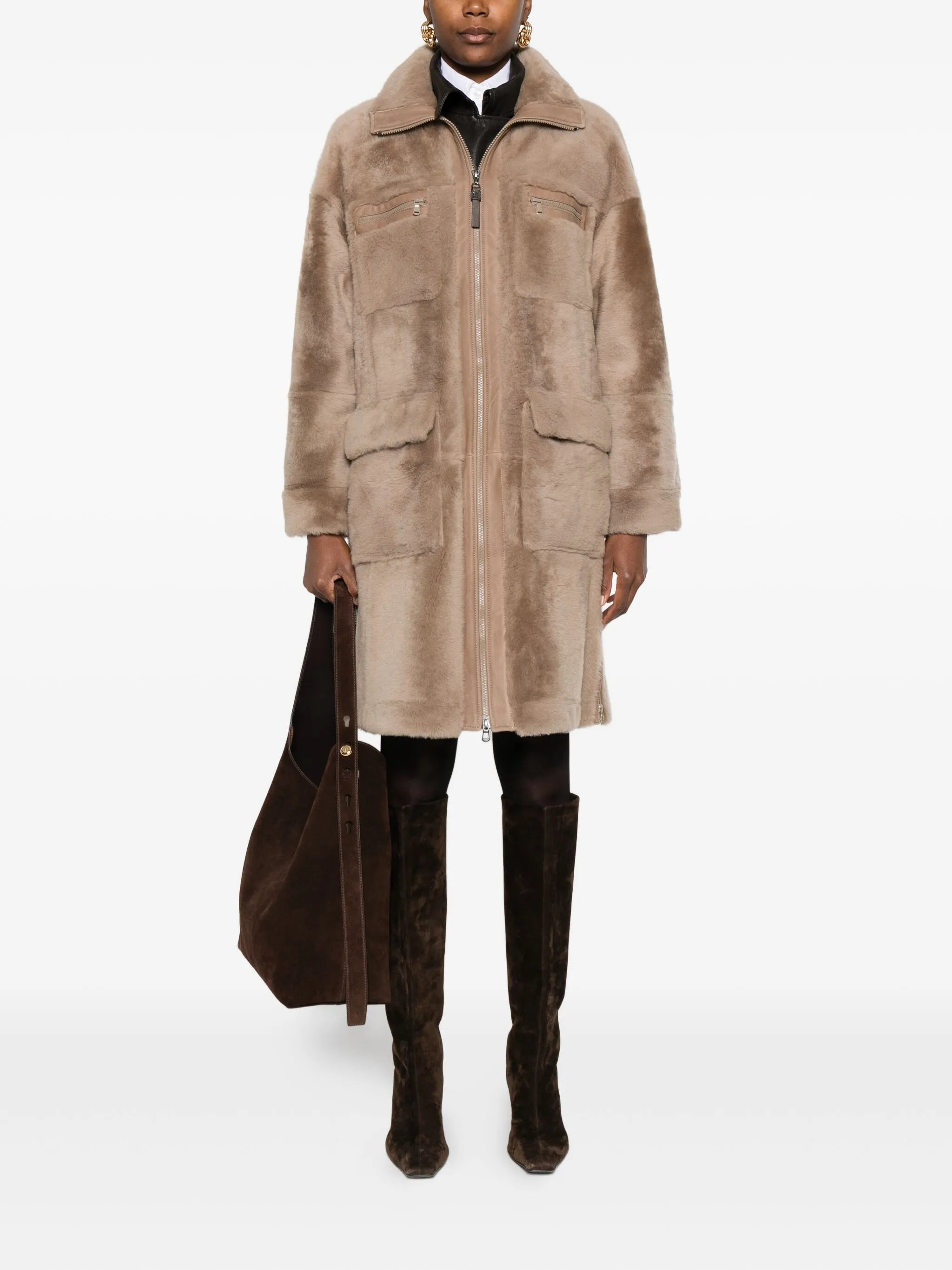 Brunello Cucinelli Full-zip Fur Coat - 3