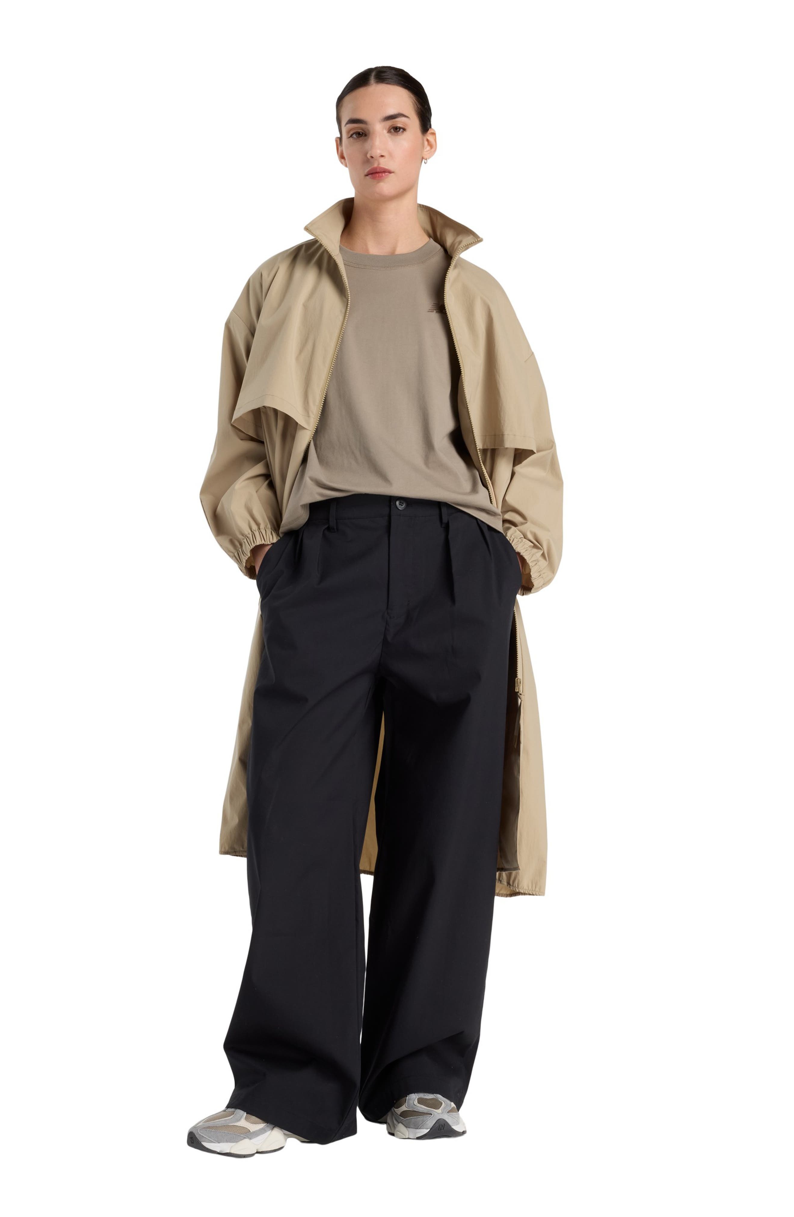 New Balance Boylston Pleated Cotton Blend Twill Pants in Black at Nordstrom - 6