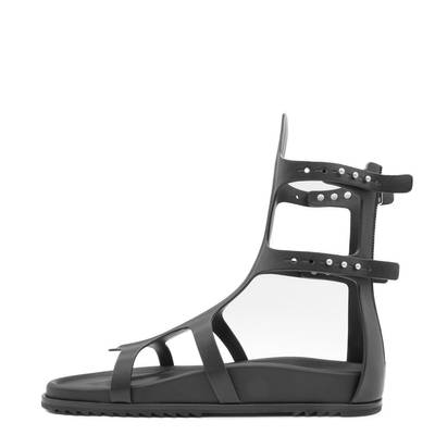 Rick Owens Spartan Granolas Leather Sandals in Black outlook