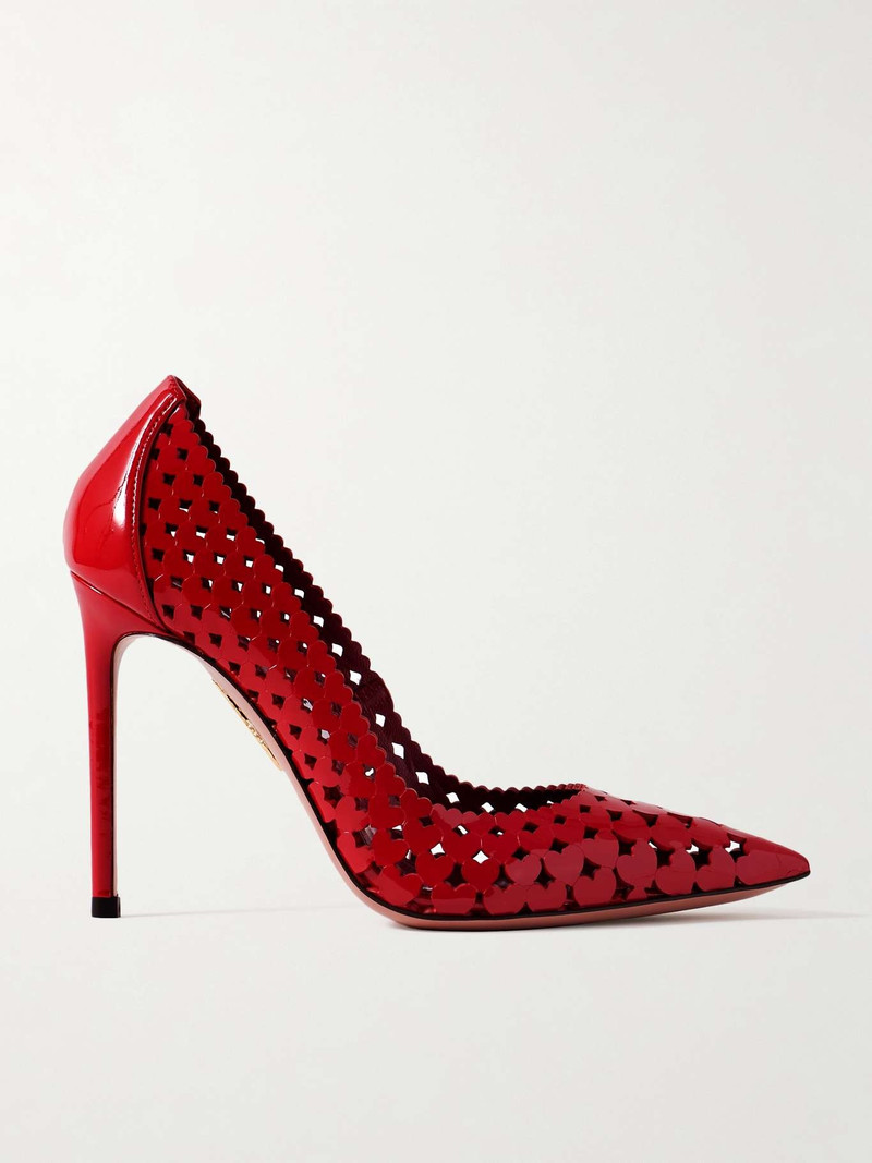 Amourose 105 cutout patent-leather pumps Red 1