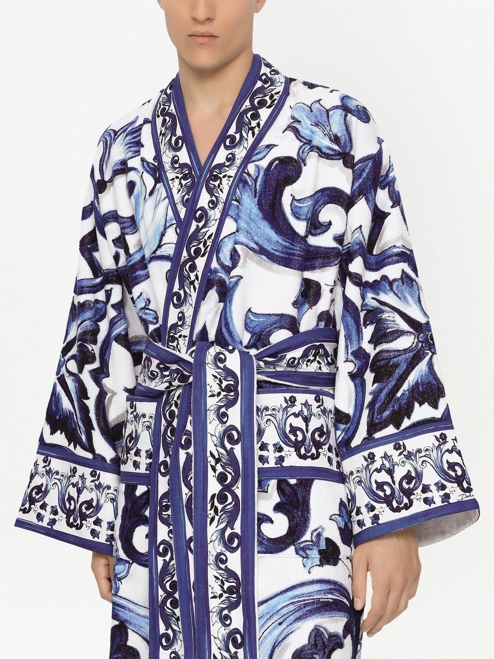 graphic-print long sleeve bathrobe - 6