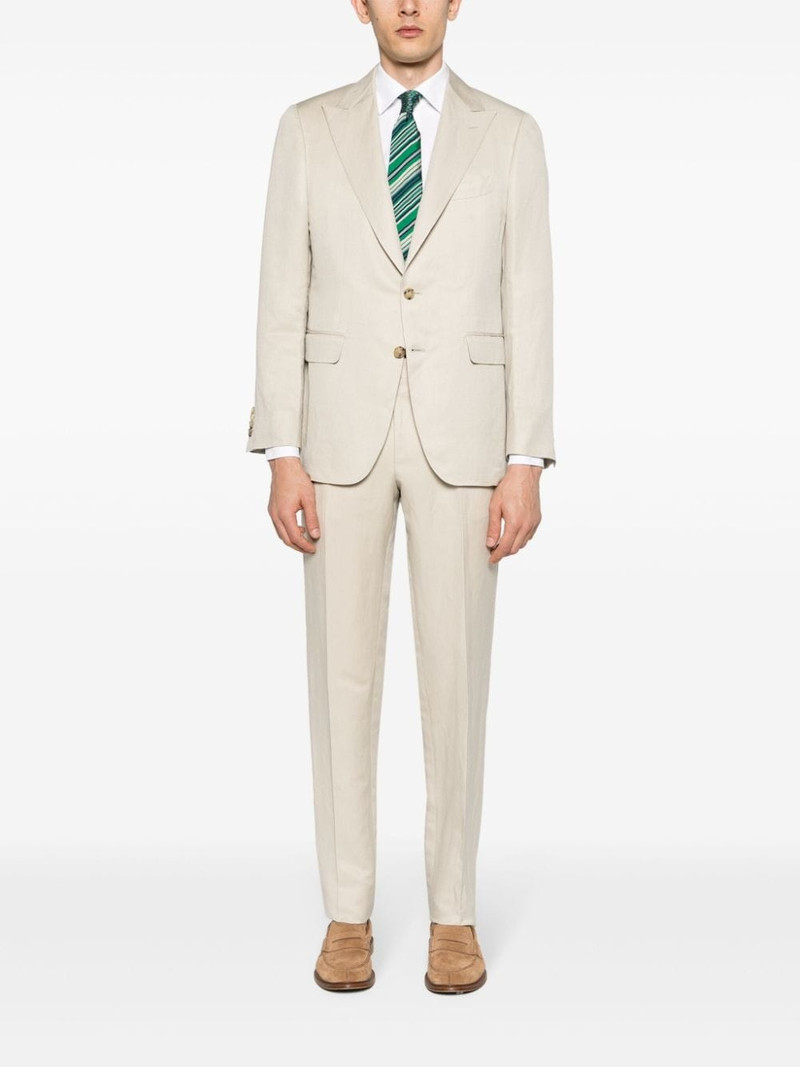 Canali single-breasted linen-blend suit outlook