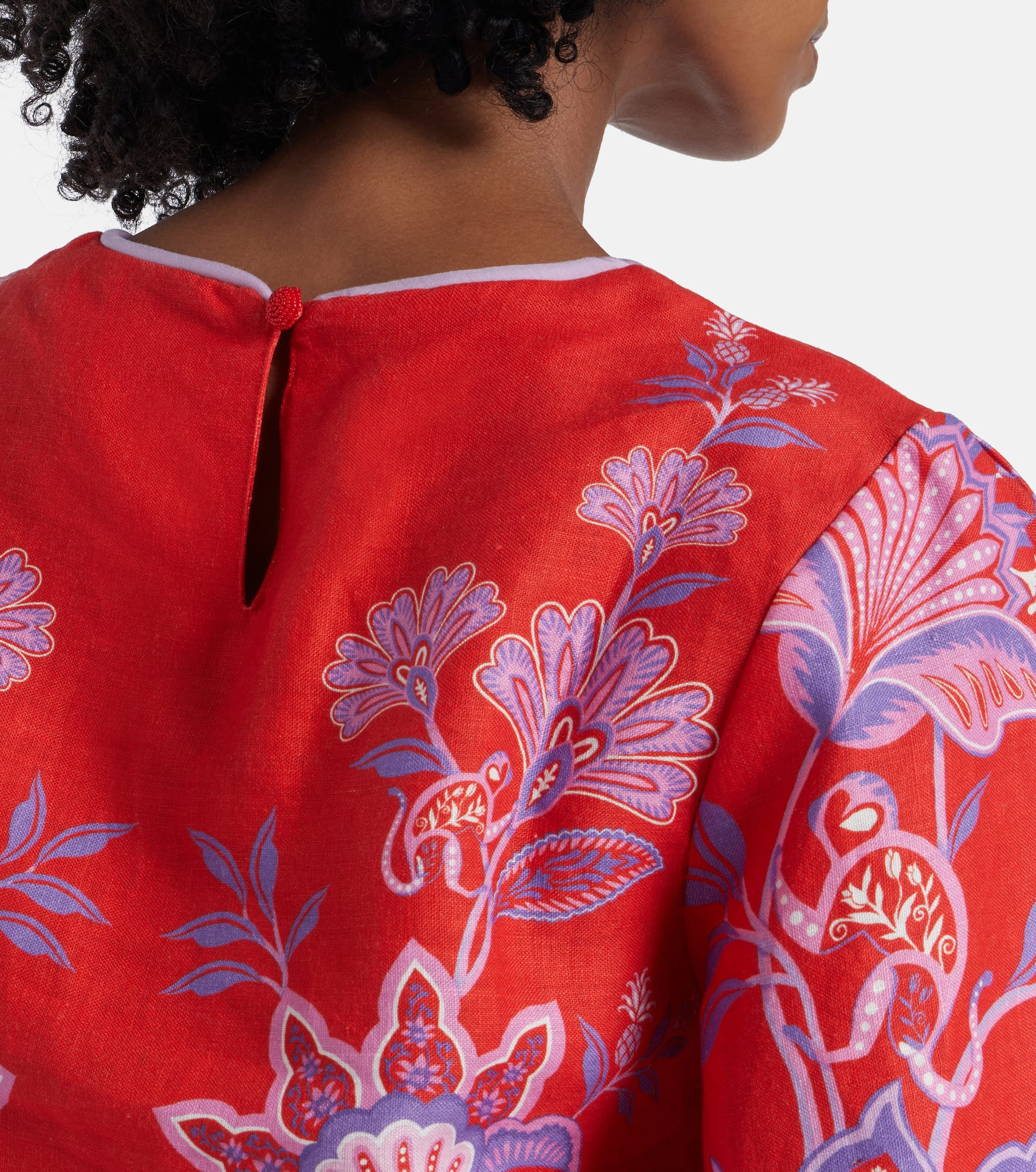 Porcelain Garden floral linen blouse - 6