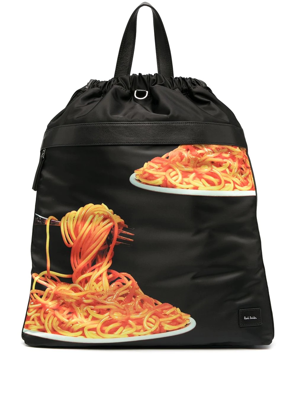 Spaghetti-print drawstring backpack - 1