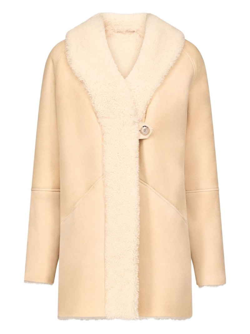 Isak elongated-lapel shearling coat 1