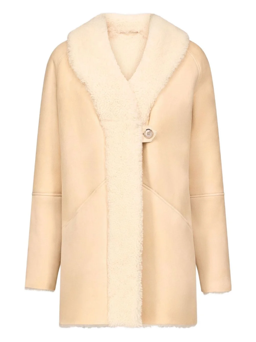 Isak elongated-lapel shearling coat - 1