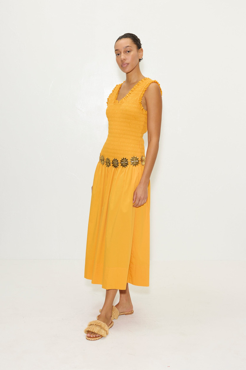 Zini Poplin Dress in Sherbet Orange 3