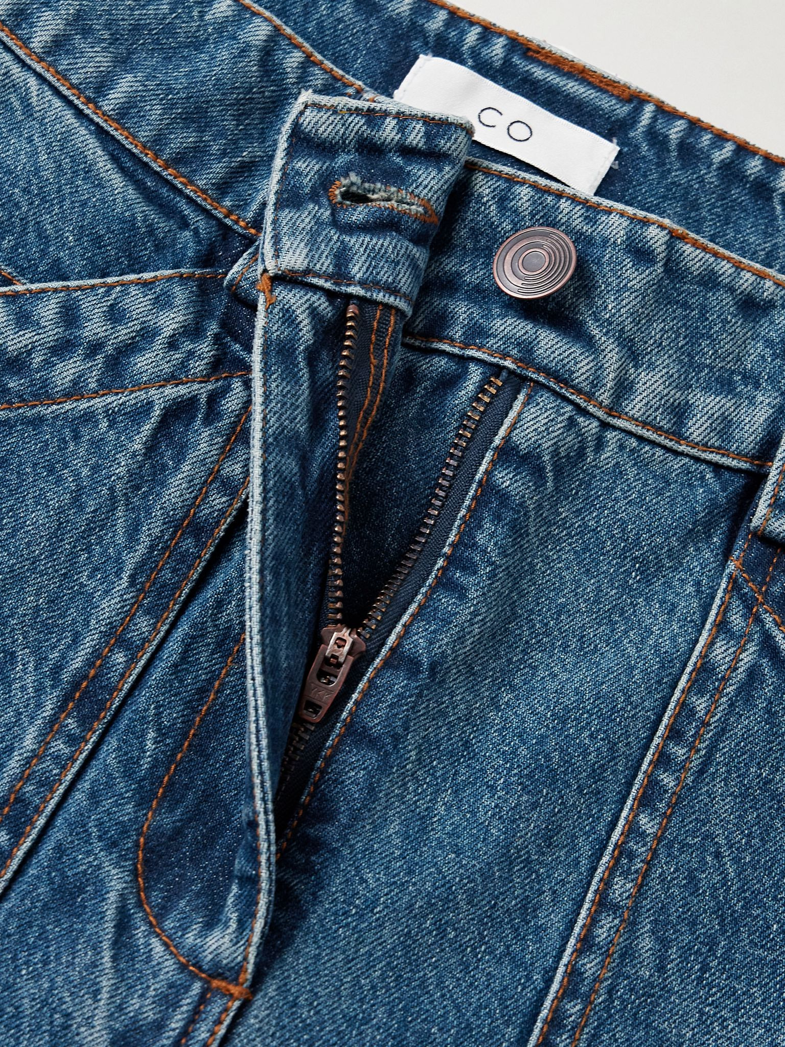 Paneled high-rise barrel-leg jeans Indigo - 5