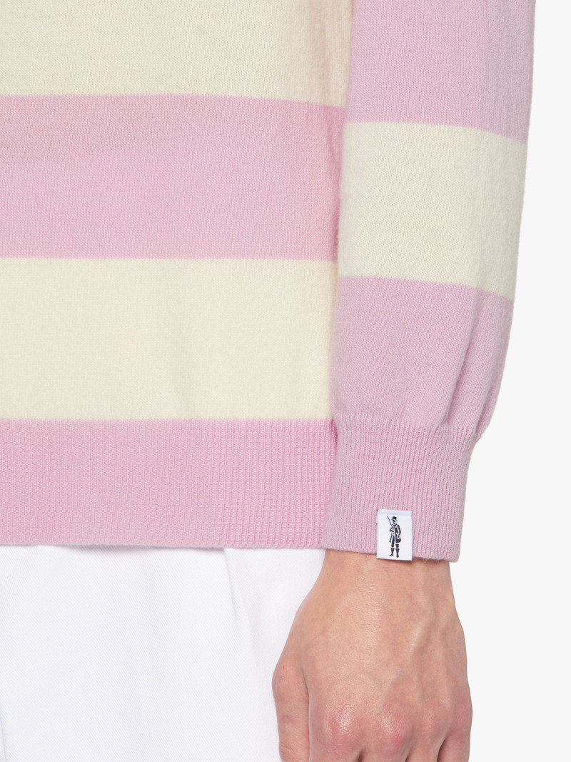 PINK WOOL KNITTED RUGBY SHIRT | GKM-202 6