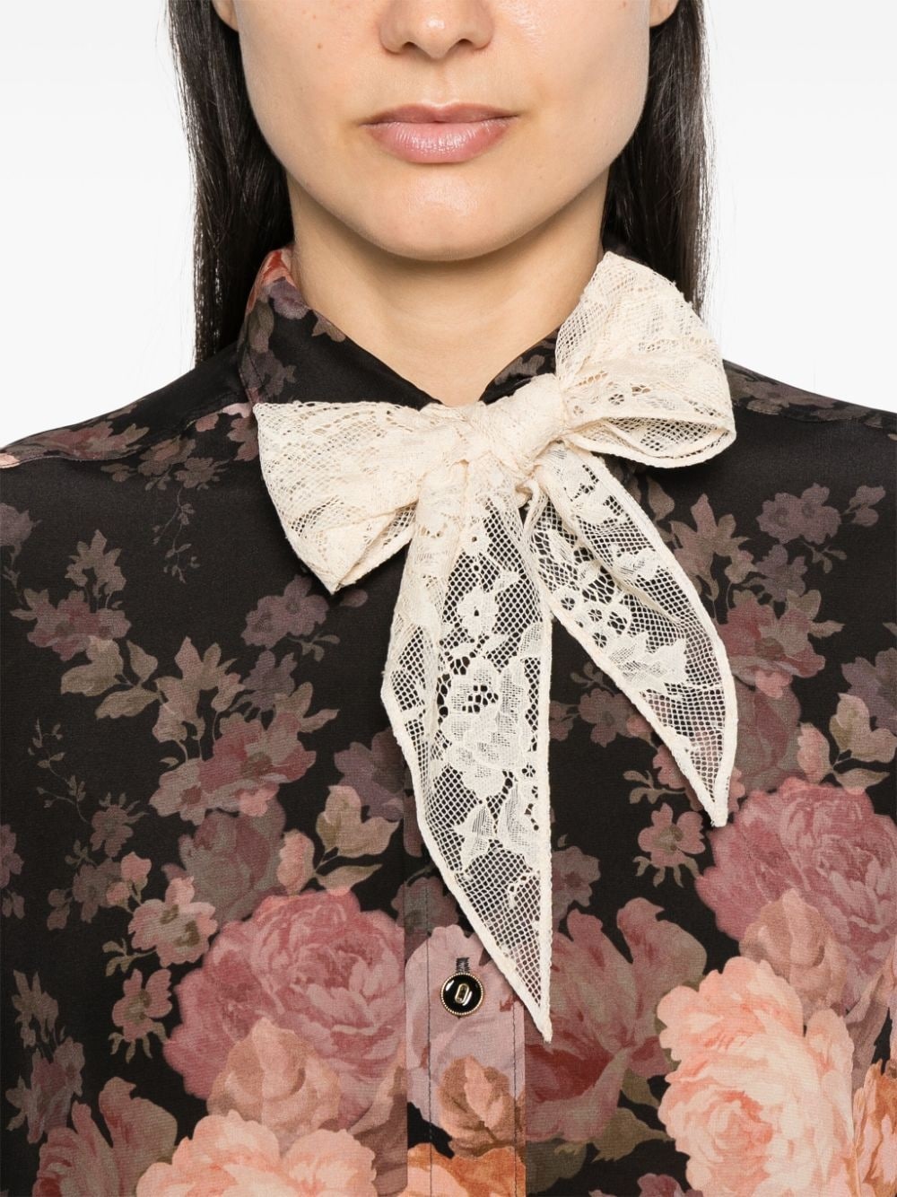 lace-scarf shirt - 5