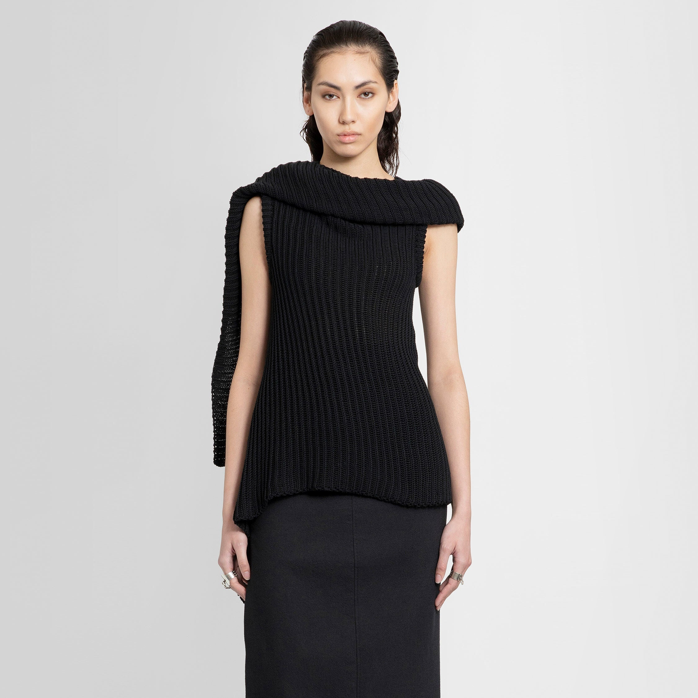 ANN DEMEULEMEESTER WOMAN BLACK TOPS - 5