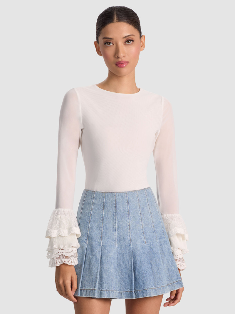 DELAINA TOP WITH RUFFLE CUFF 1