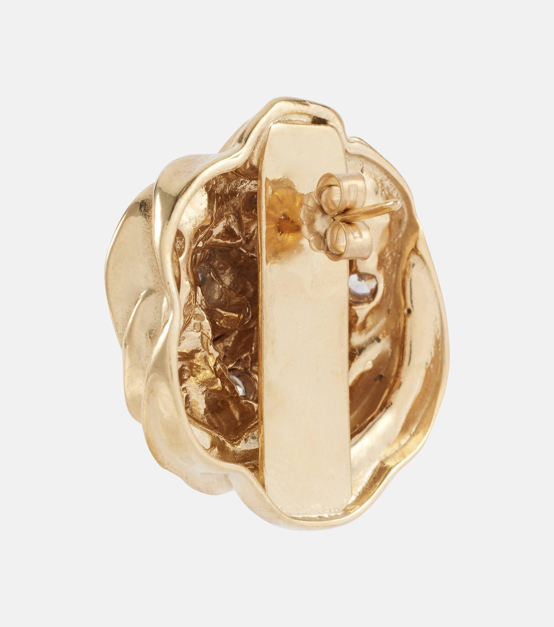 Floral embellished gold-plated earrings - 5