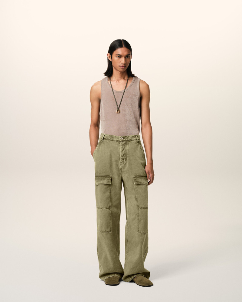 AMI Paris GREEN COTTON CARGO WIDE FIT JEANS outlook