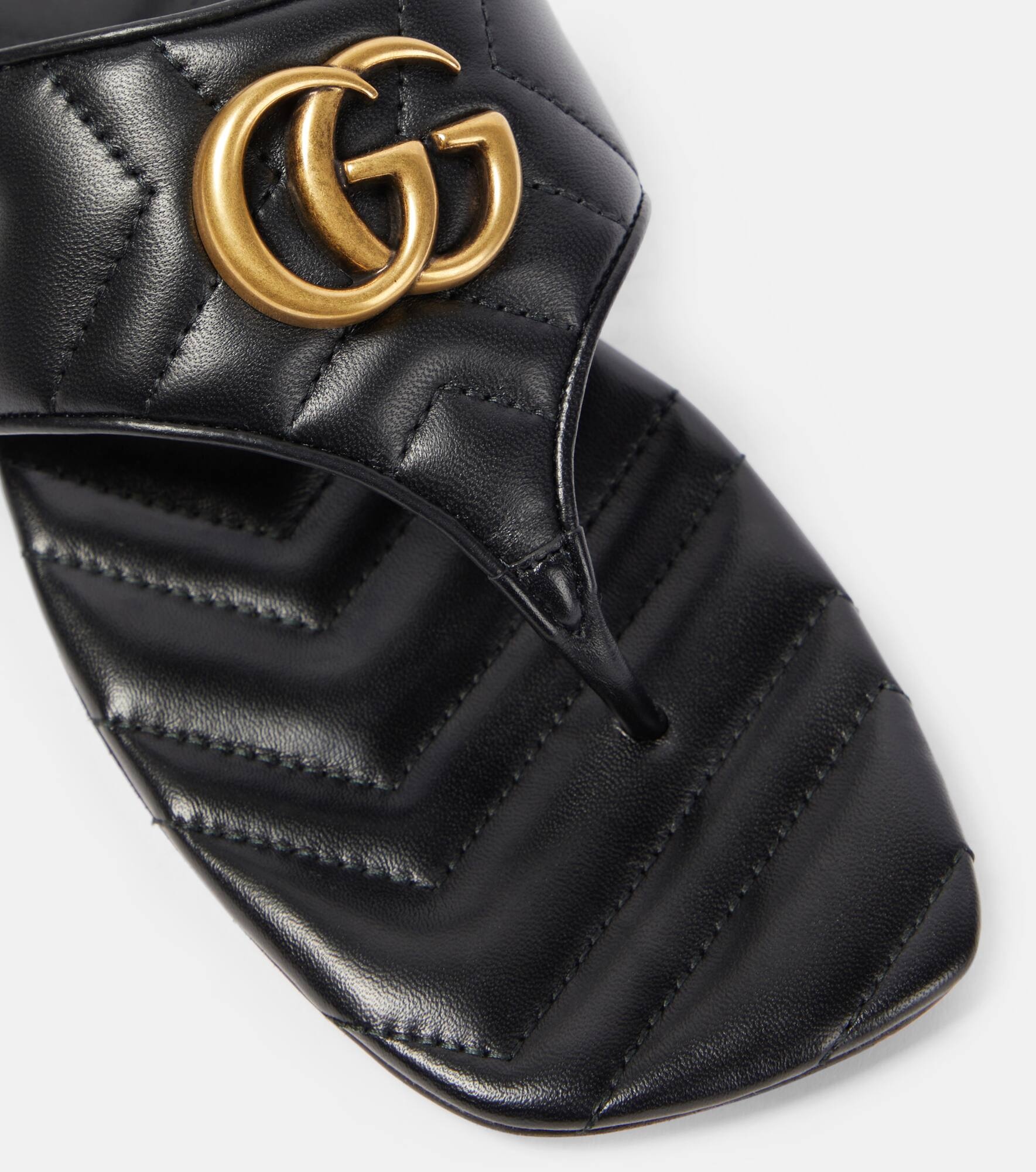 GG Marmont leather thong sandals - 4