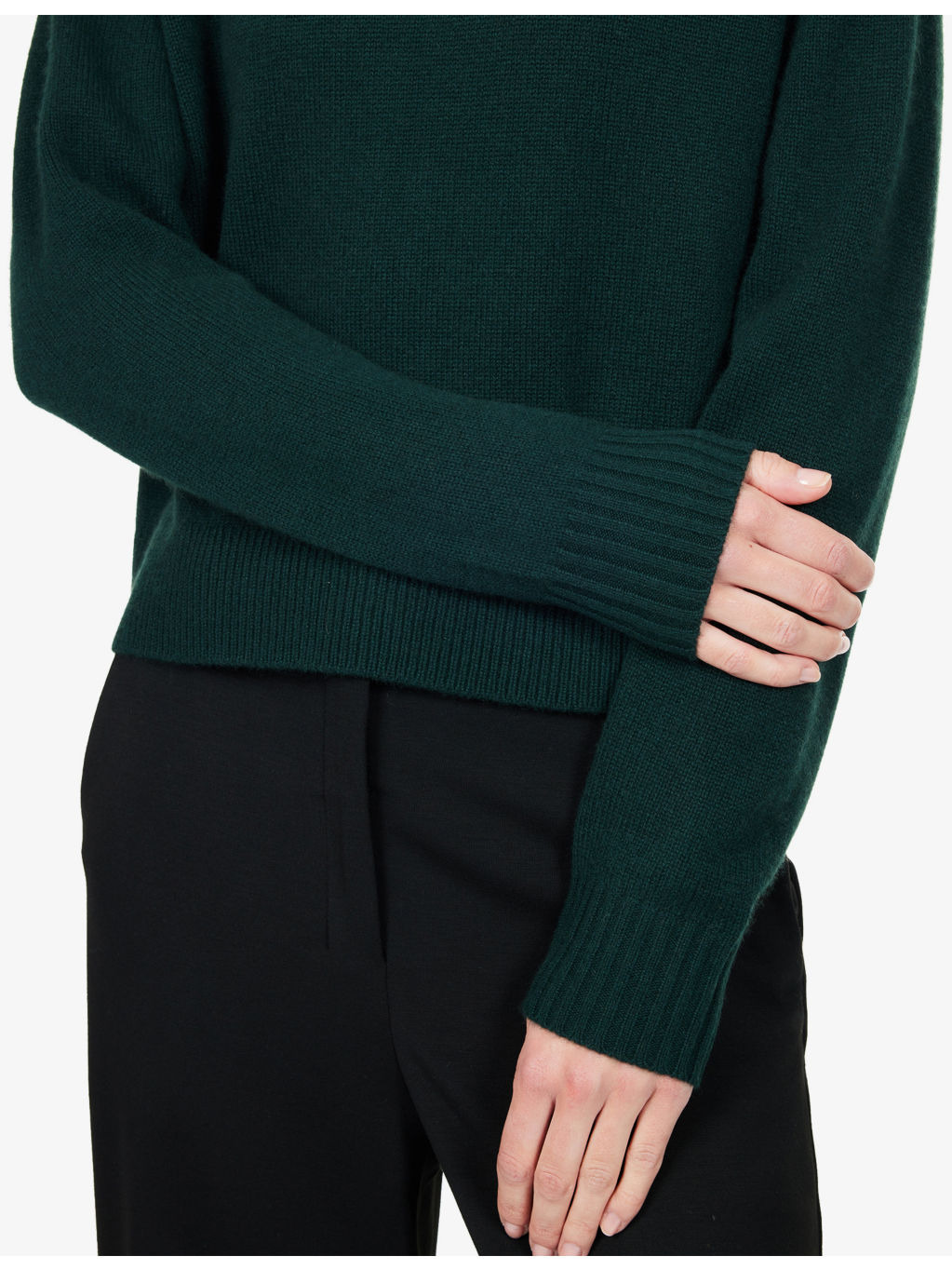 Cropped Crewneck Cashmere Jumper - 5