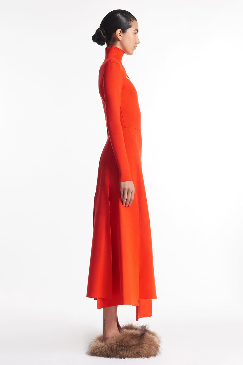 KNIT DRESS WITH FRONT CUTOUT RED 3