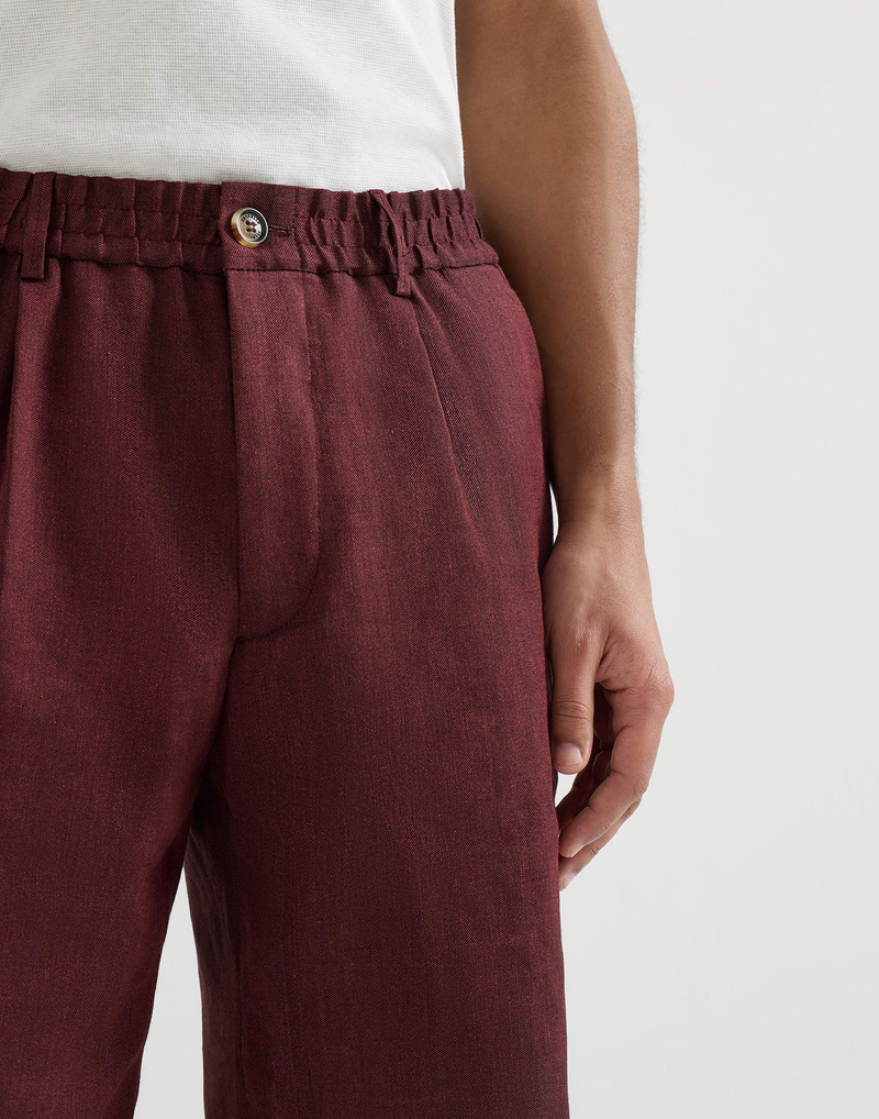 Linen and virgin wool chevron Bermuda shorts 4