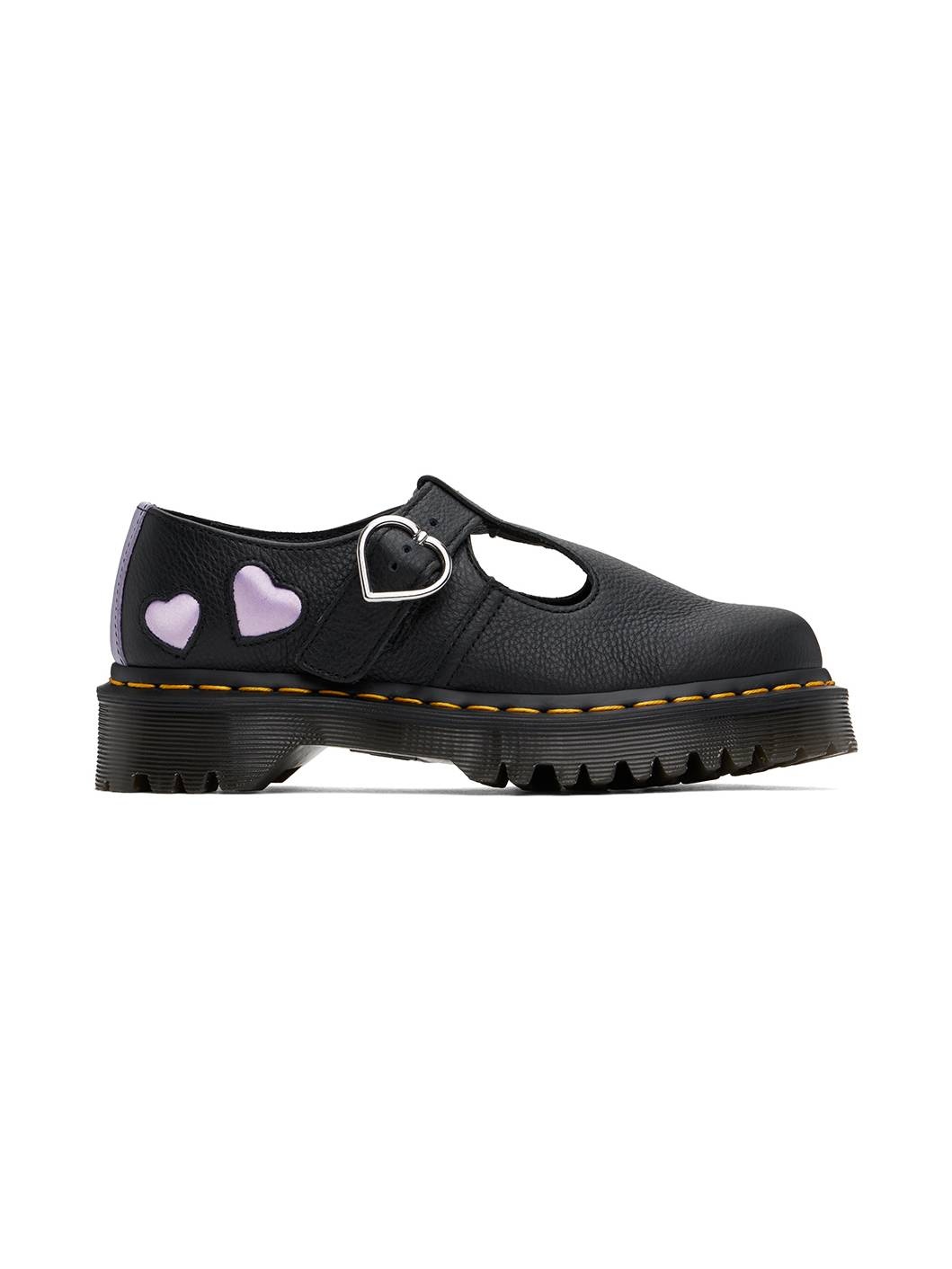 Martens Black Polley Heart Mary Jane Monkstraps ssense