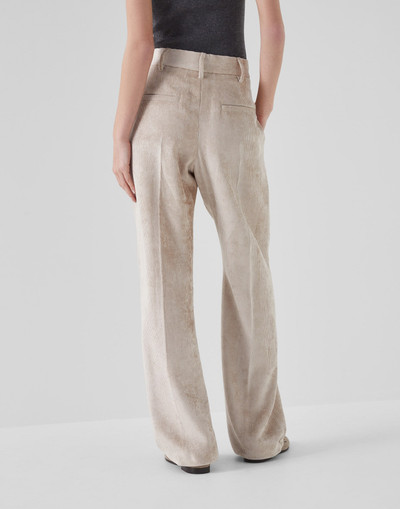 Brunello Cucinelli Hammered corduroy loose straight trousers outlook