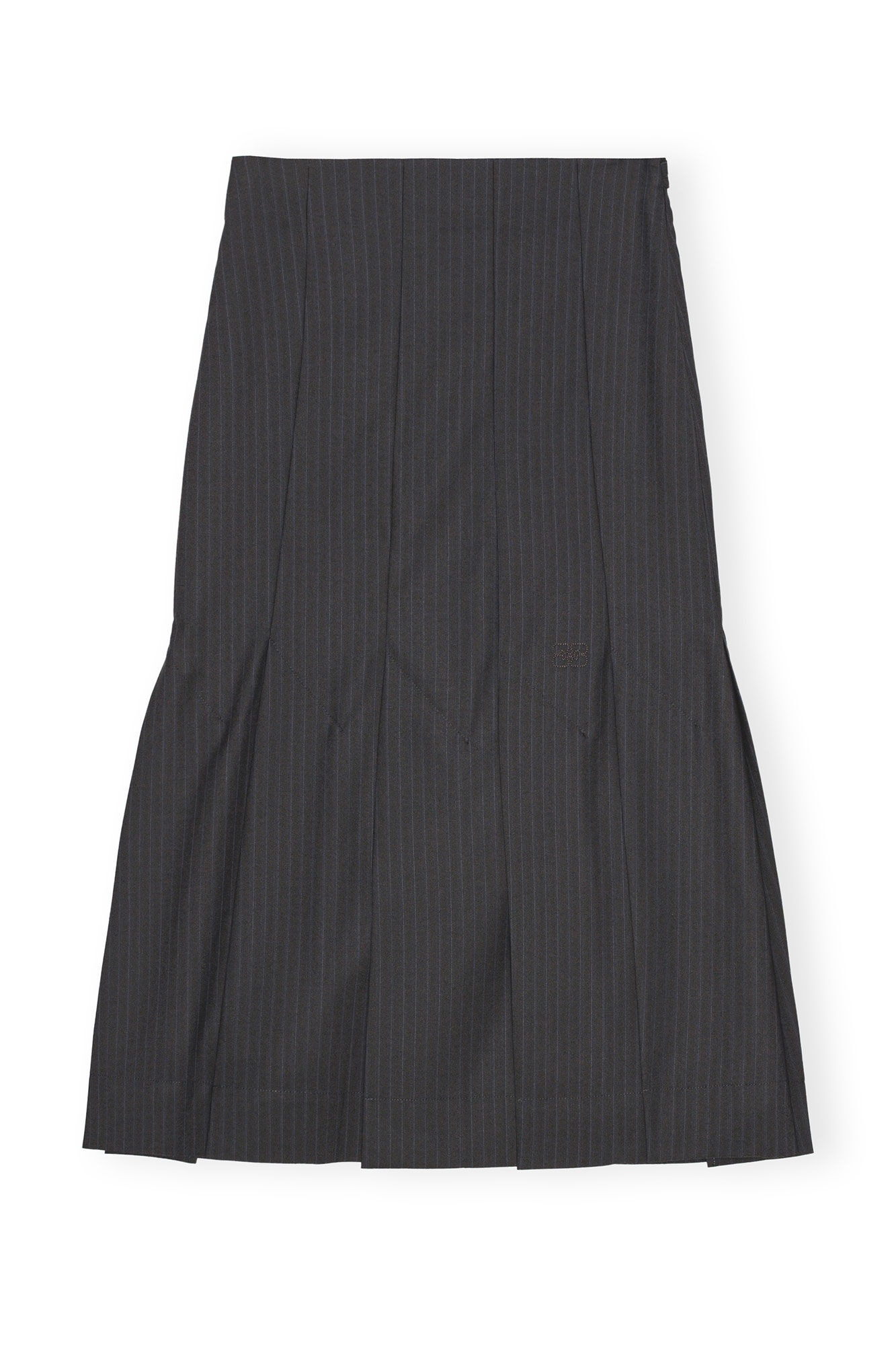 DARK GREY STRIPE SUITING MIDI SKIRT - 5