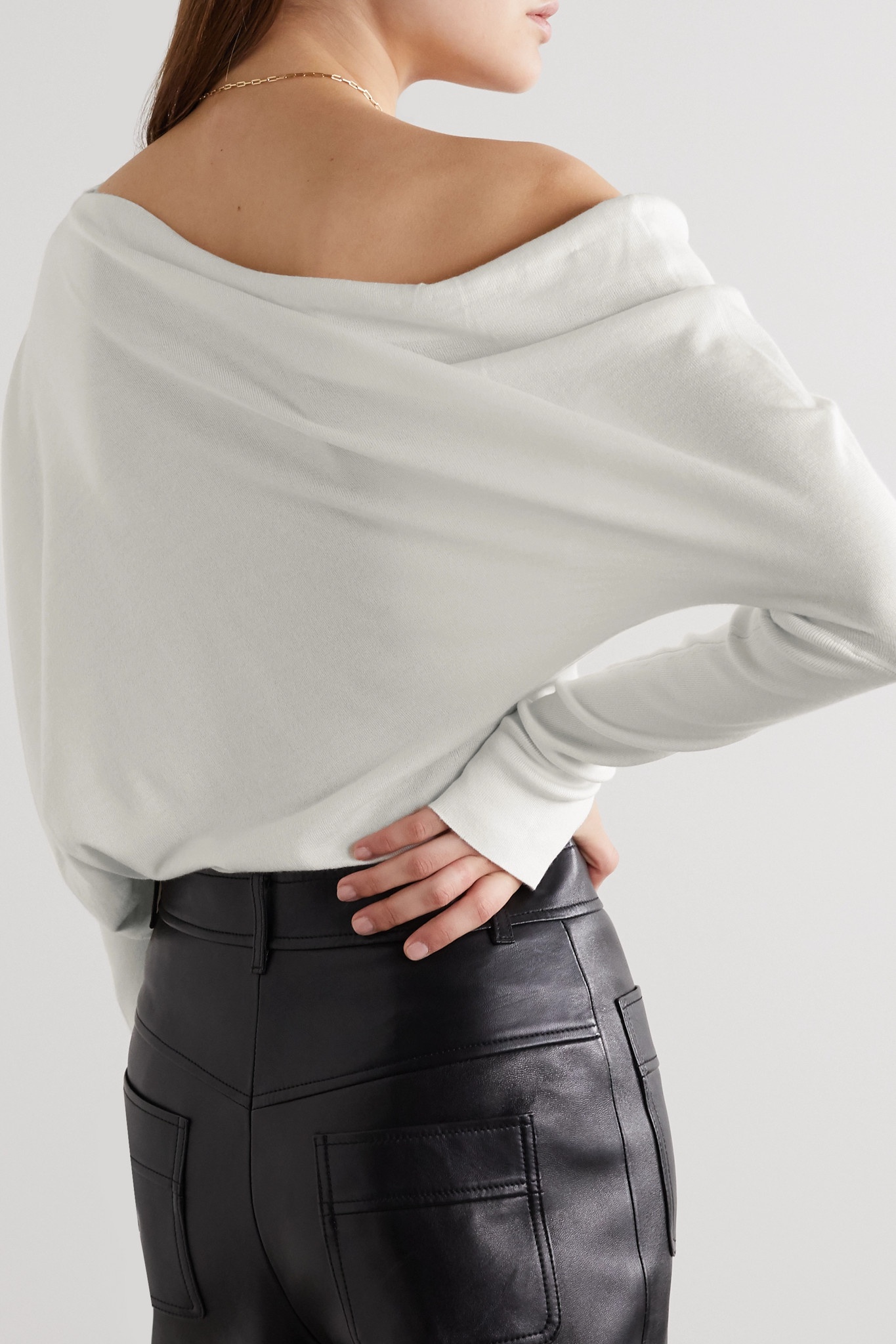 One-shoulder cashmere and silk-blend sweater - 5