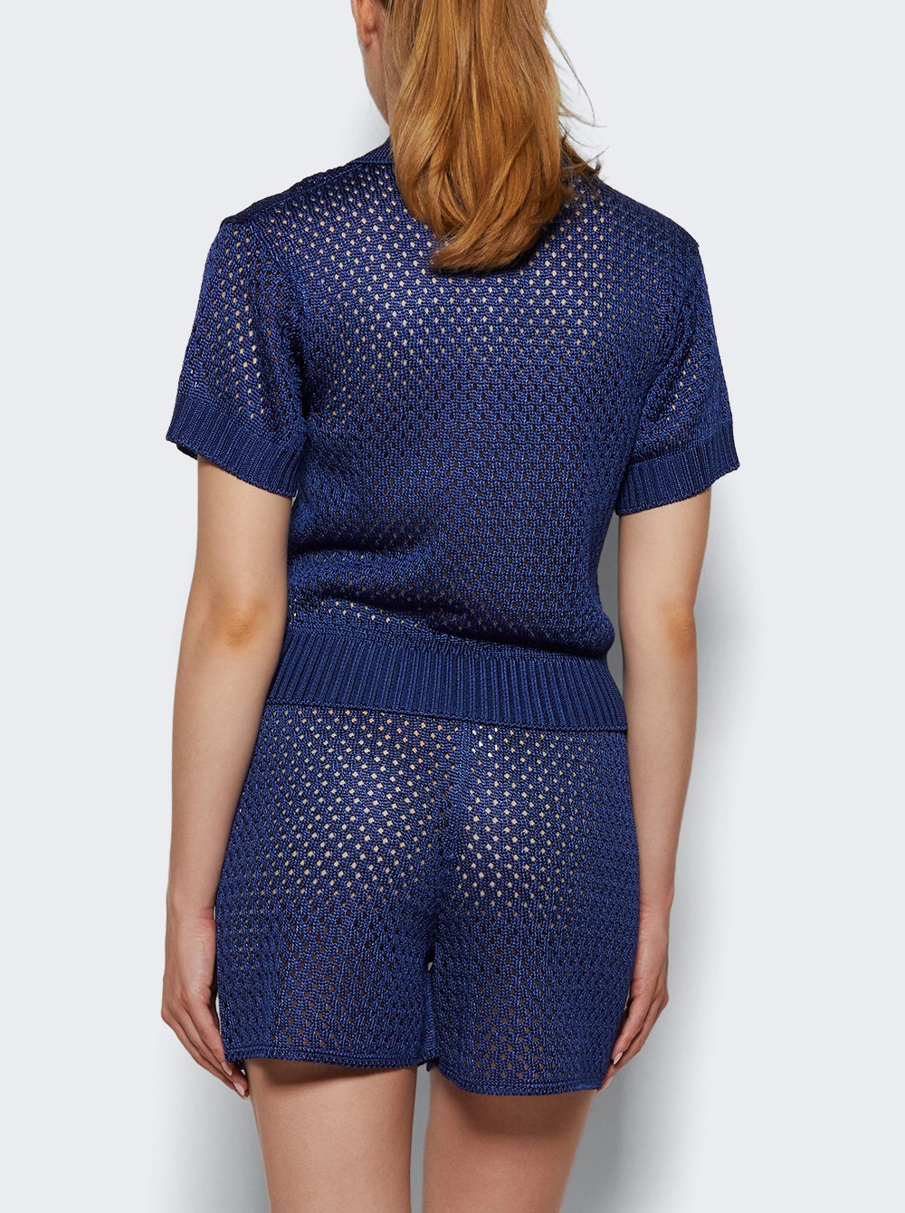 Sporty Perforated Polo Navy - 4