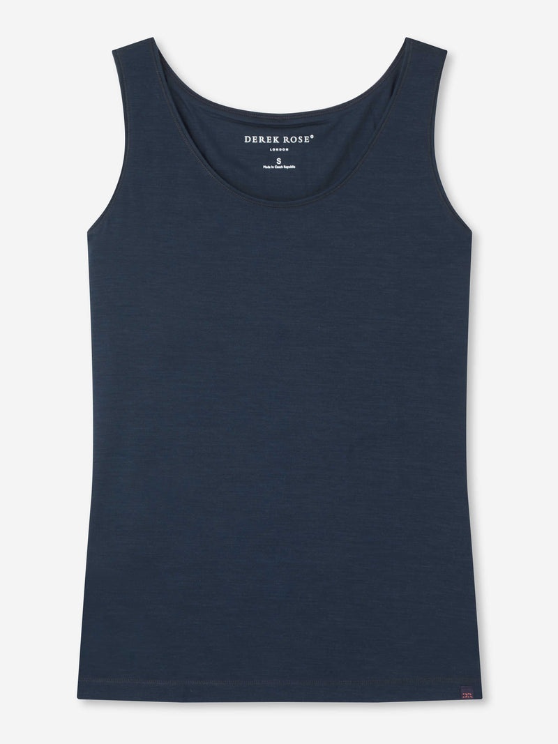 Women's Support Vest Lara Micro Modal Stretch Navy - 1